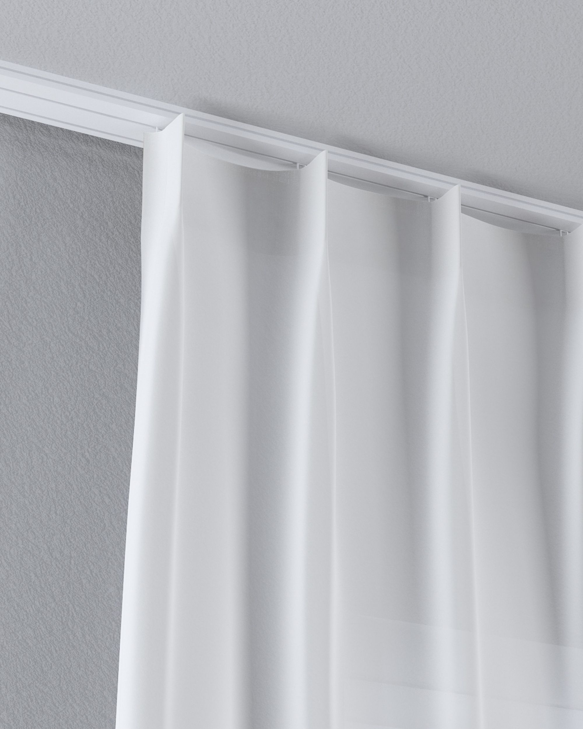 Net curtain with single pinch pleat product colour cream fabric semi-sheer, structured (hover)