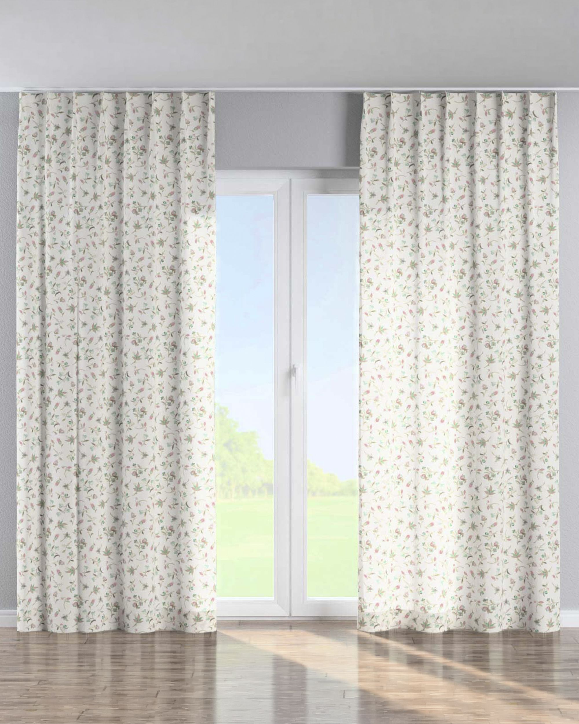 Single pinch pleat curtain product colour multicolour fabric patterned