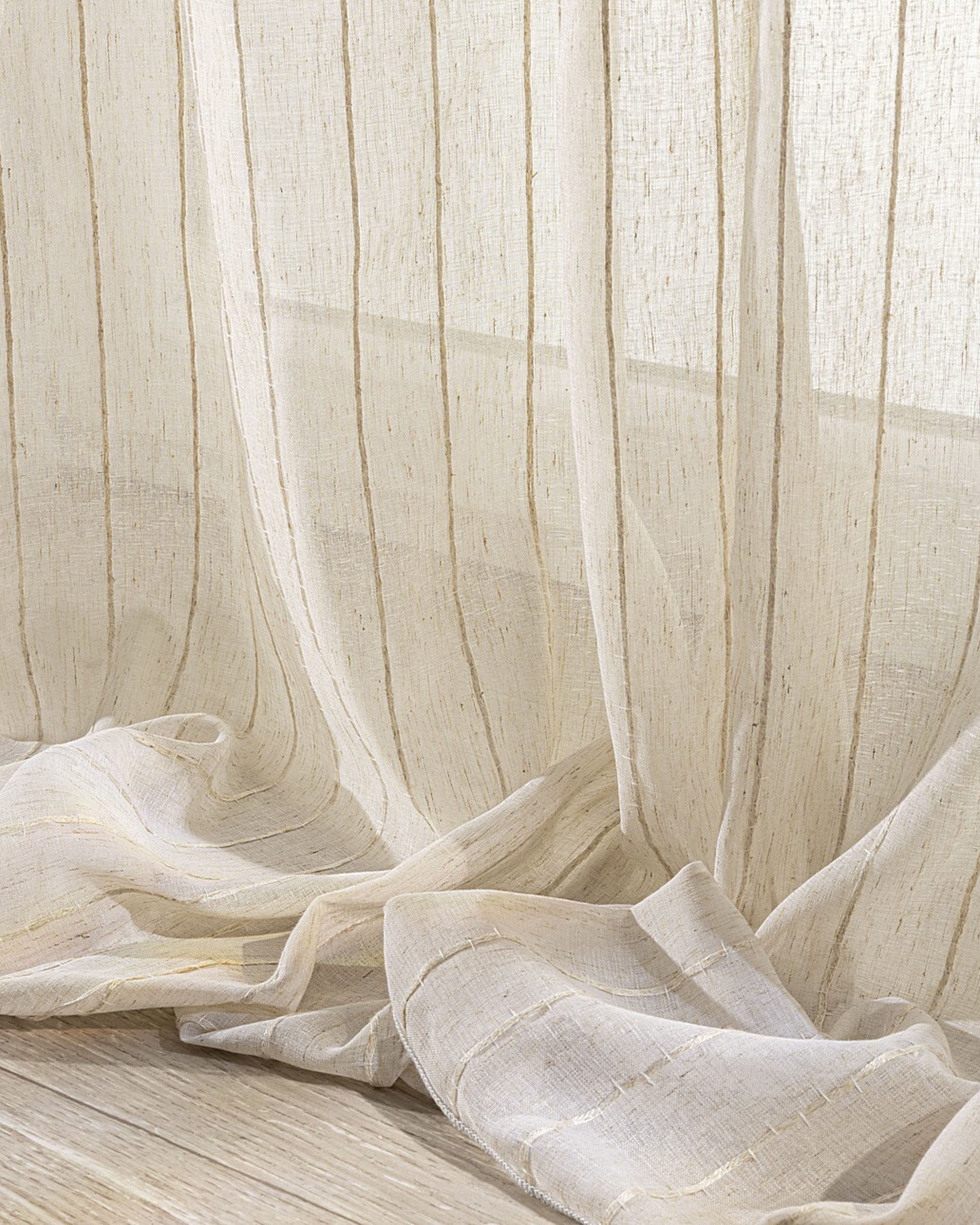 Single pinch pleat curtain product colour beige fabric semi-sheer, structured, patterned