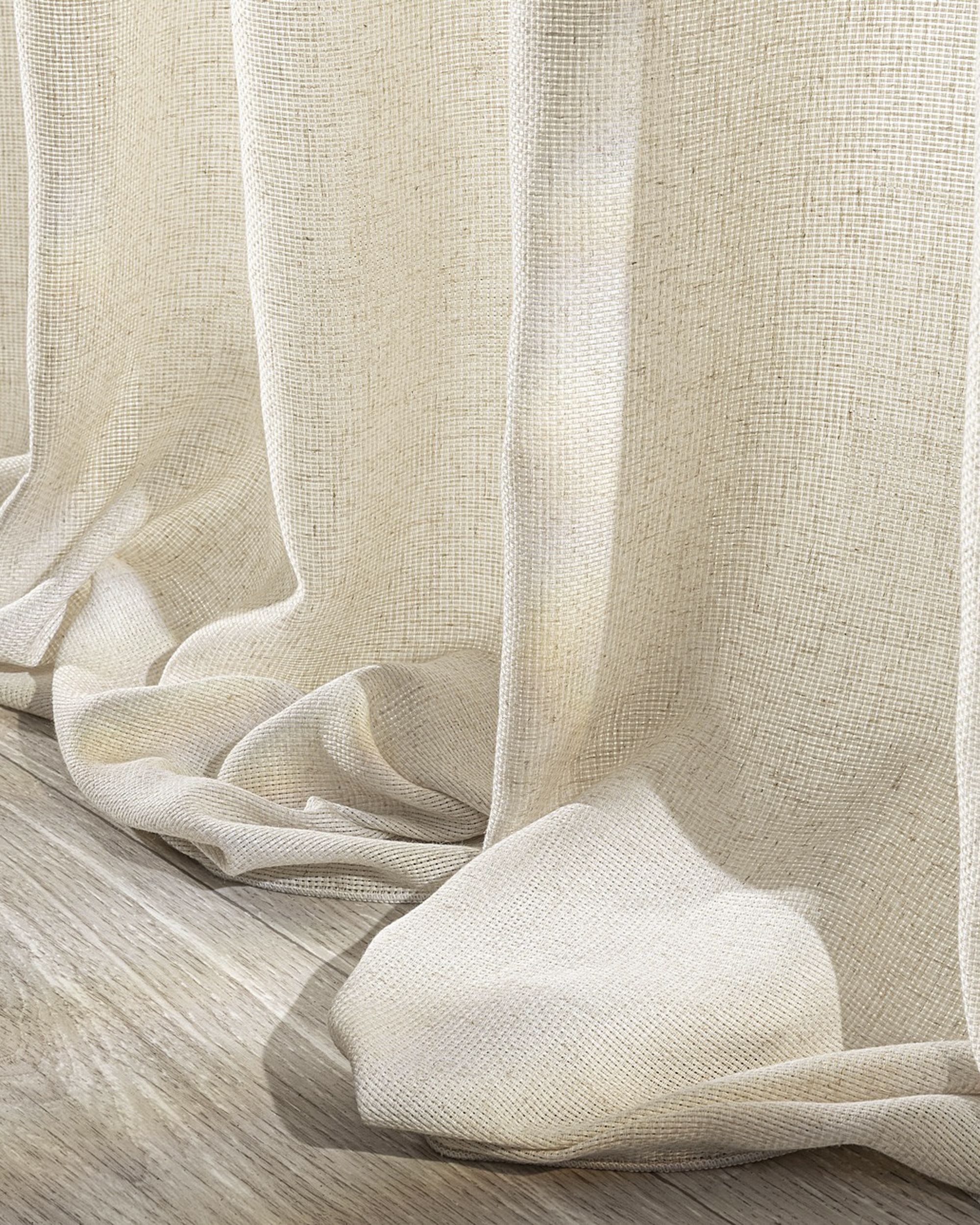 Single pinch pleat curtain product colour beige fabric semi-sheer, structured