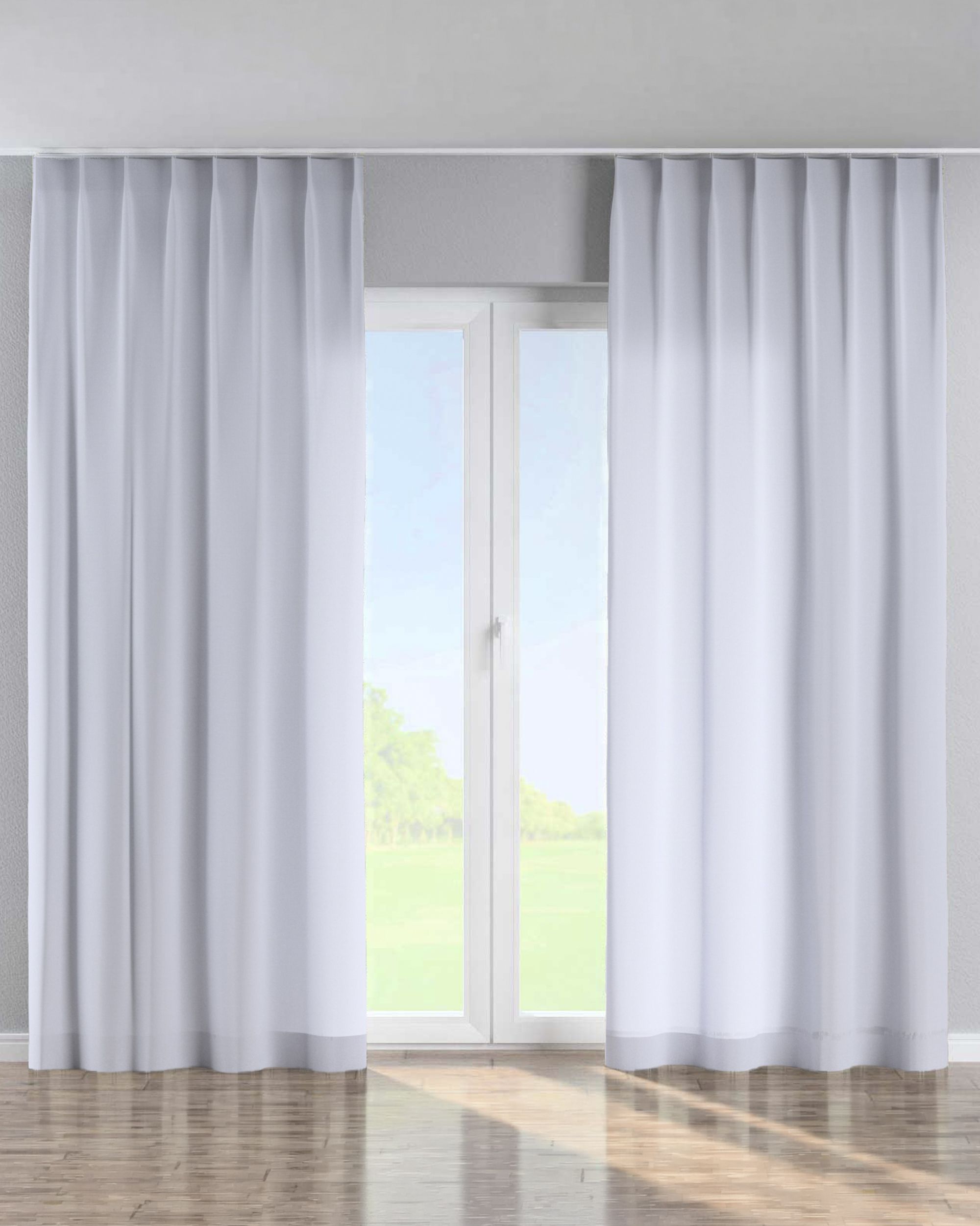 Single pinch pleat curtain product colour white