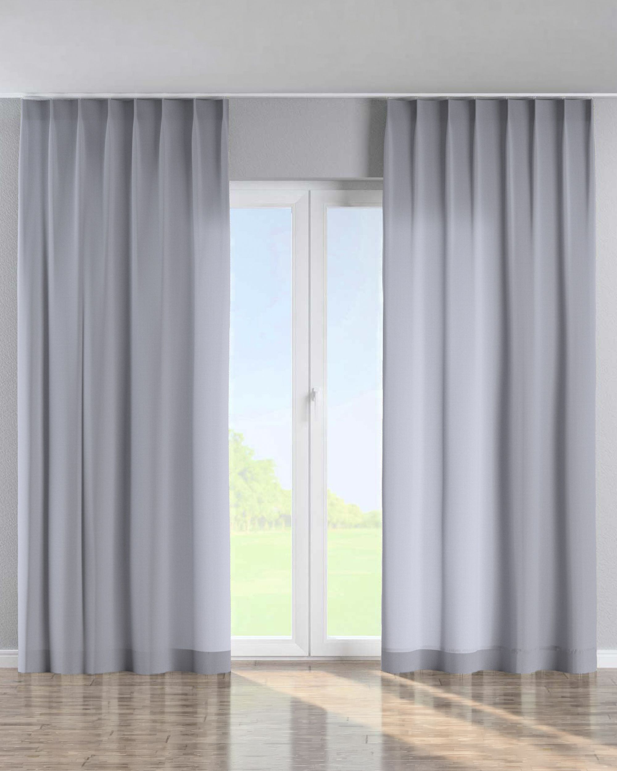 Single pinch pleat curtain product colour grey
