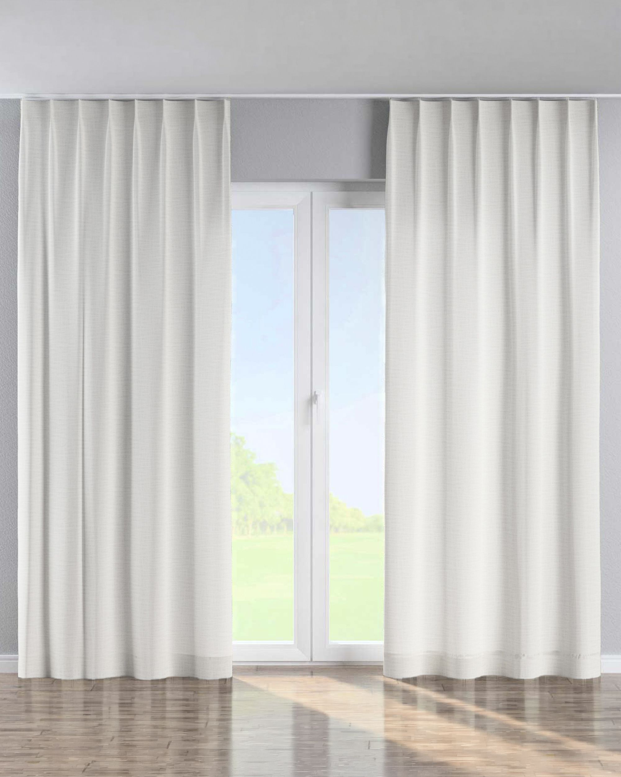 Single pinch pleat curtain product colour cream fabric structured