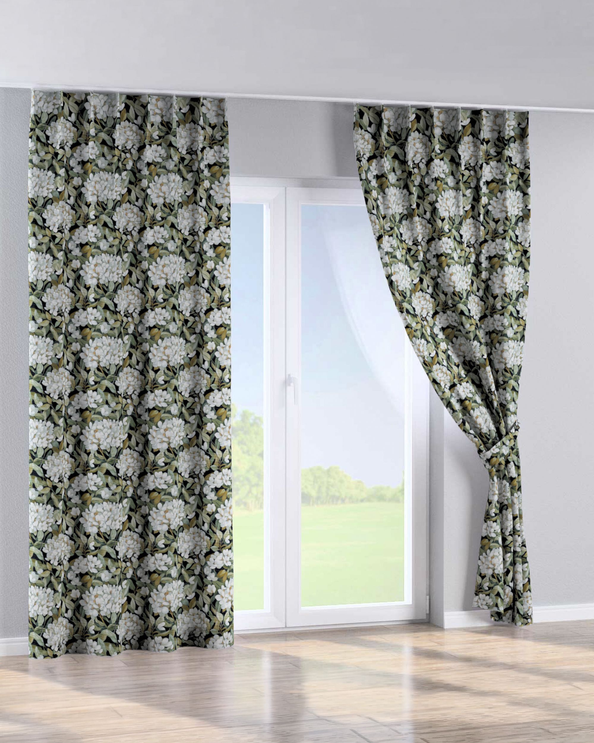 Single pinch pleat curtain product colour multicolour fabric structured, patterned (hover)