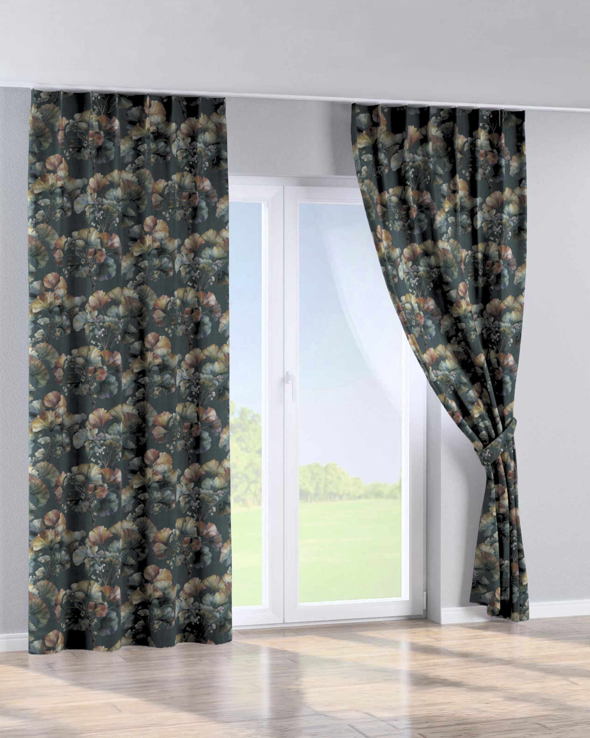 Single pinch pleat curtain product colour multicolour fabric structured, patterned (hover)