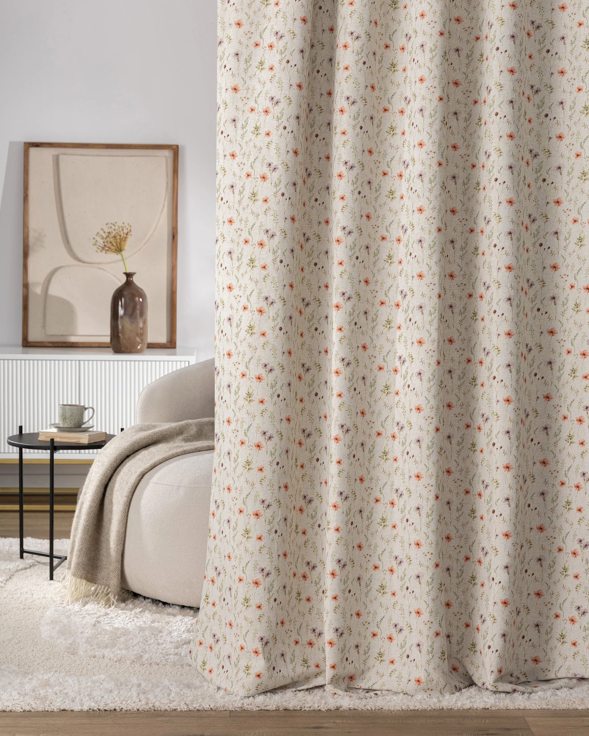Single pinch pleat curtain product colour multicolour fabric structured, patterned (hover)