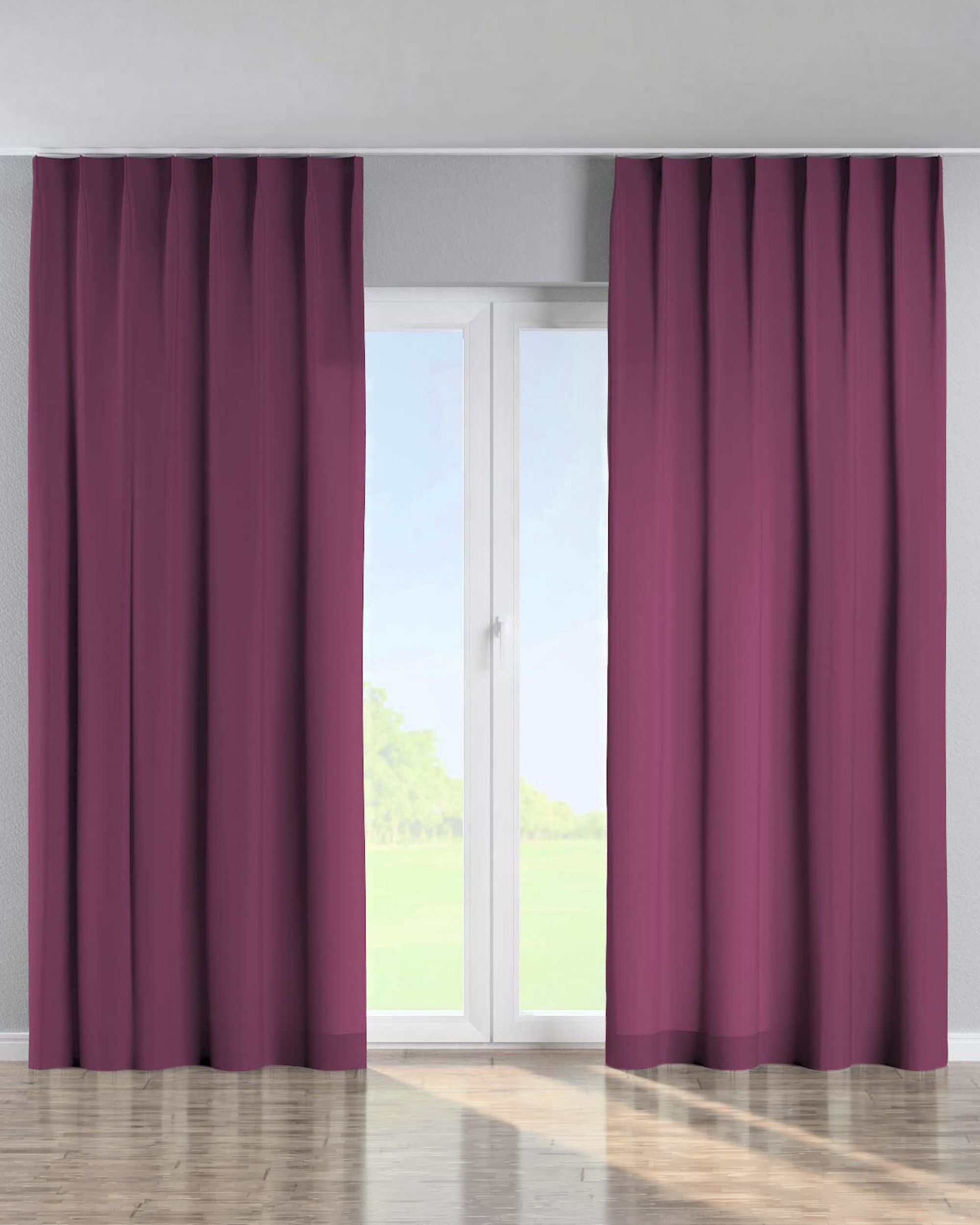 Single pinch pleat curtain product colour plum