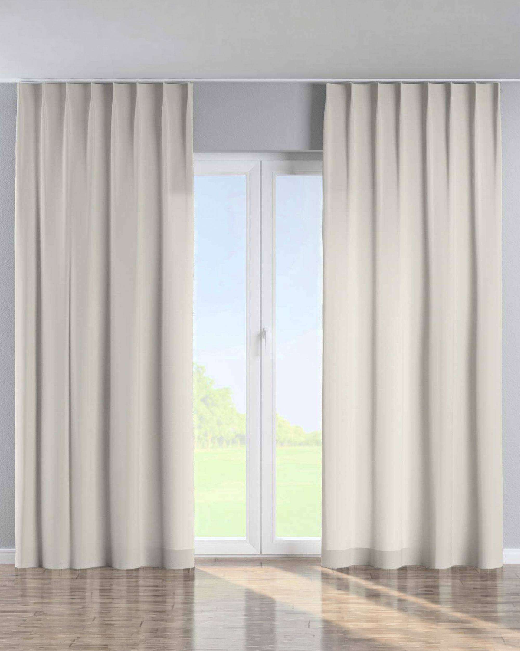 Single pinch pleat curtain product colour grey