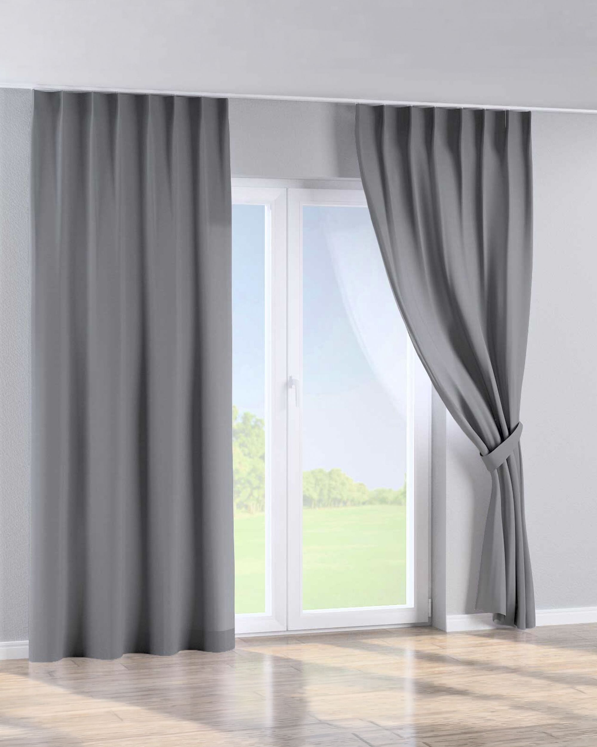 Single pinch pleat curtain product colour grey (hover)