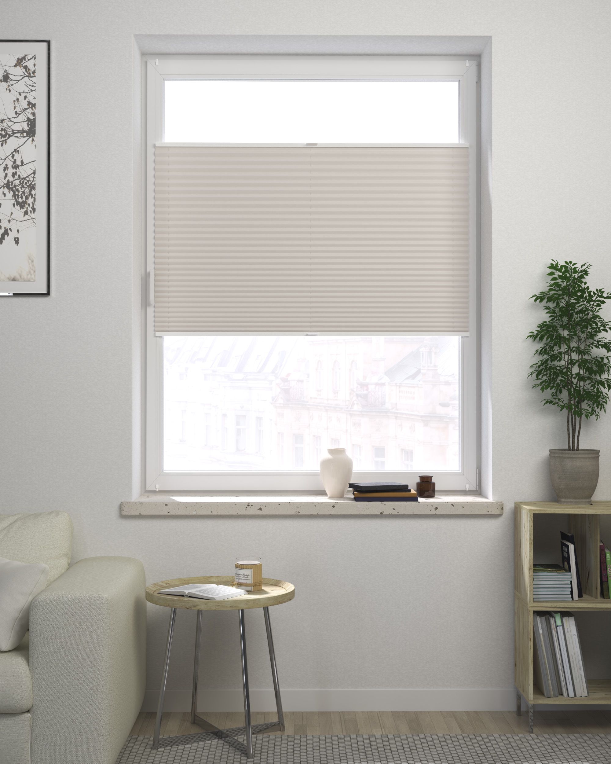 Made-to-measure Harmonica Pleated Blind product colour grey fabric blackout (hover)