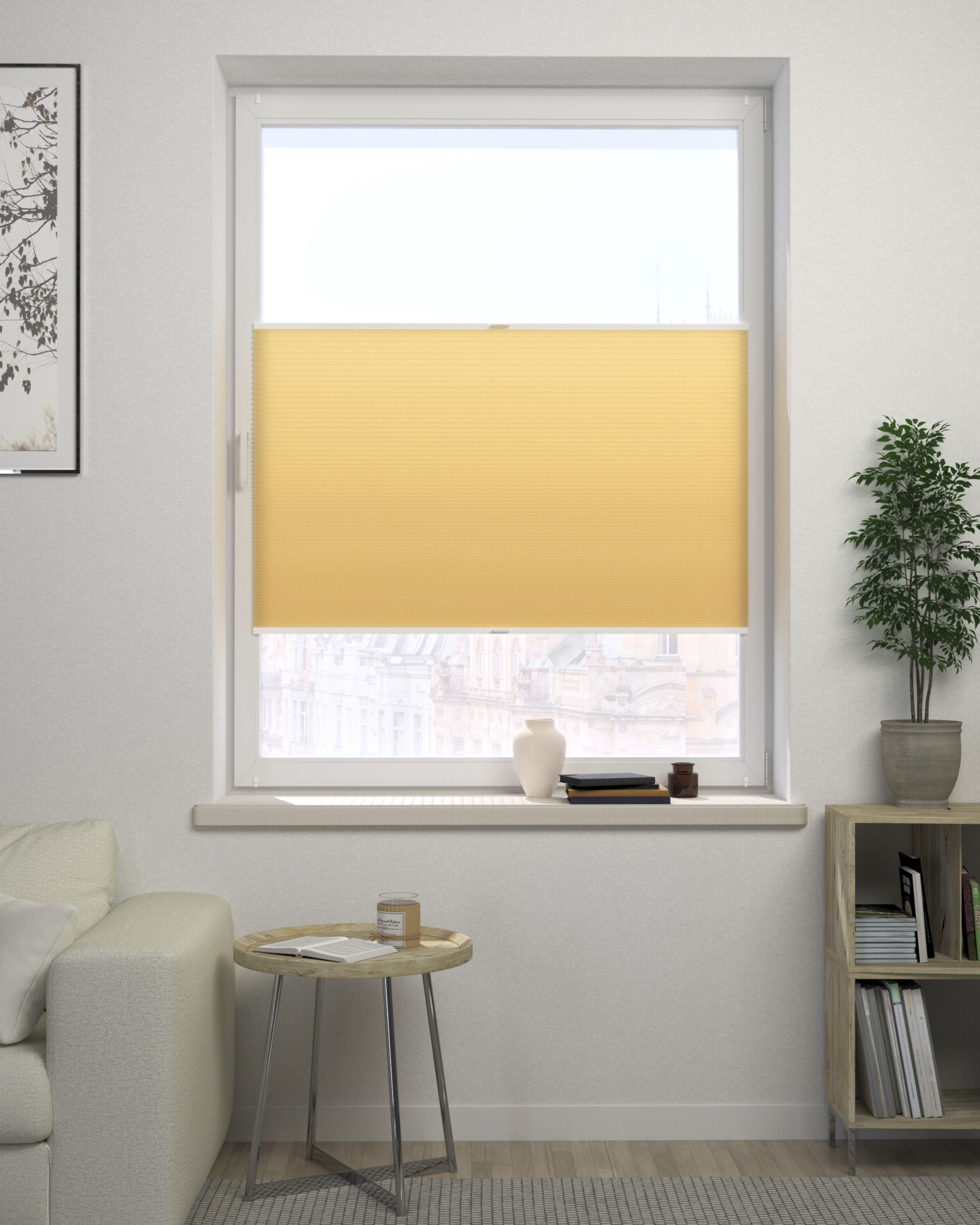 Made-to-measure Honeycomb Pleated Blind product colour brown fabric semi-sheer (hover)