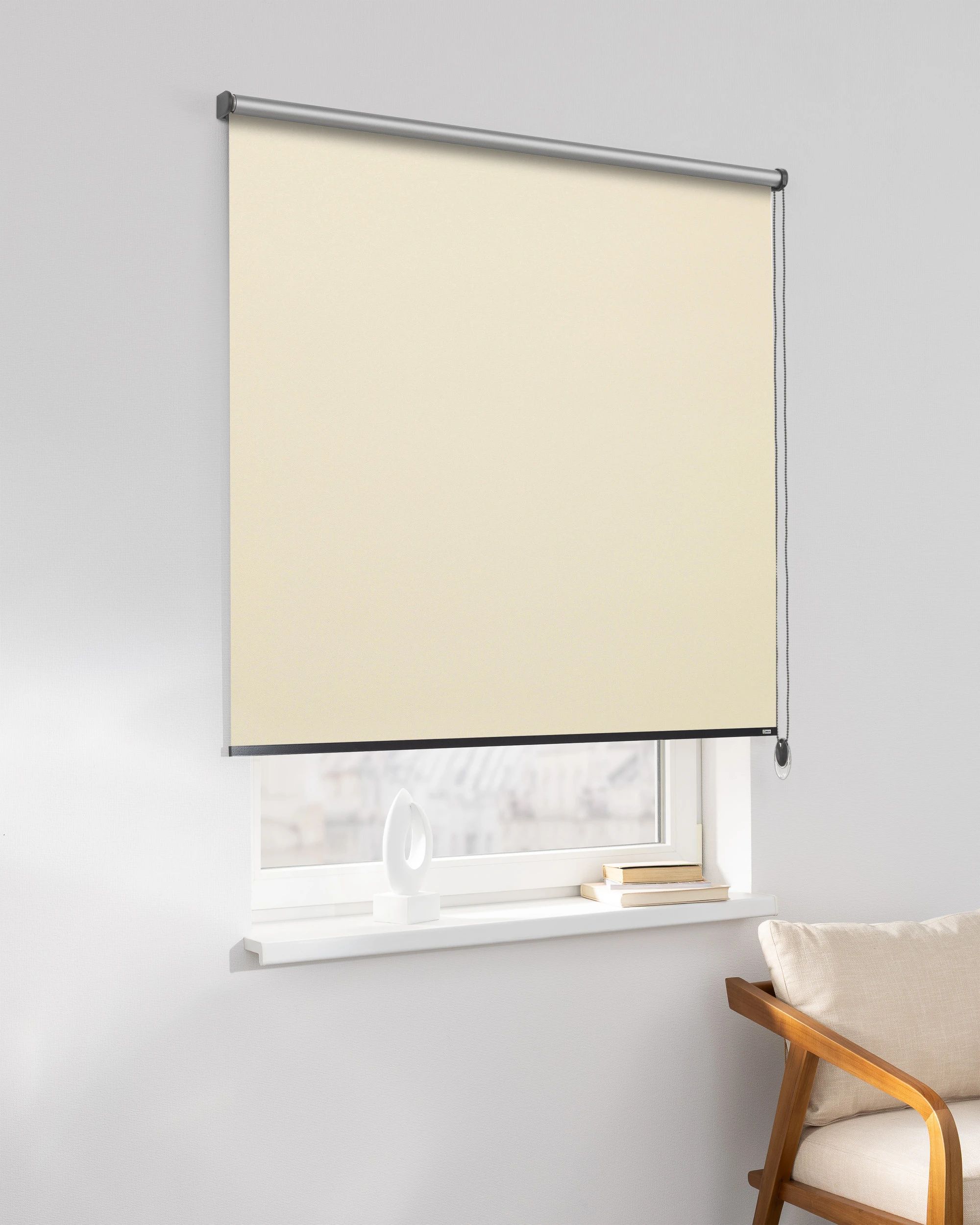 Classic Roller Blind product colour beige fabric reflective, blackout