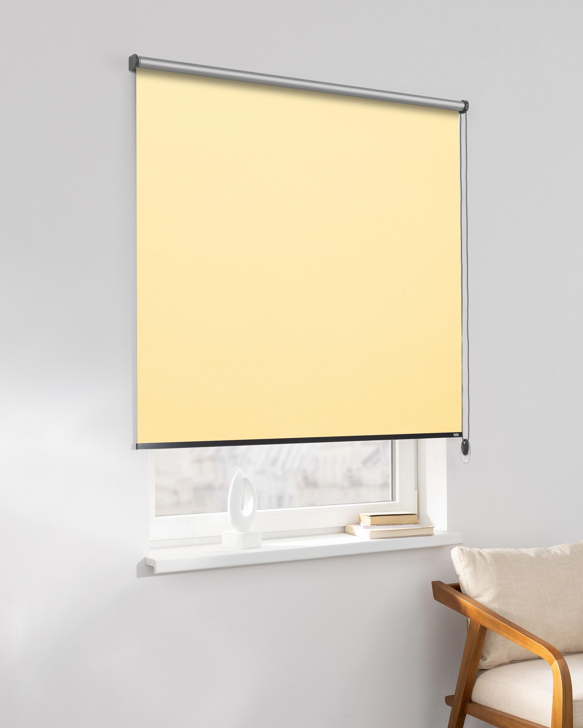 Classic Roller Blind product colour yellow fabric reflective, blackout