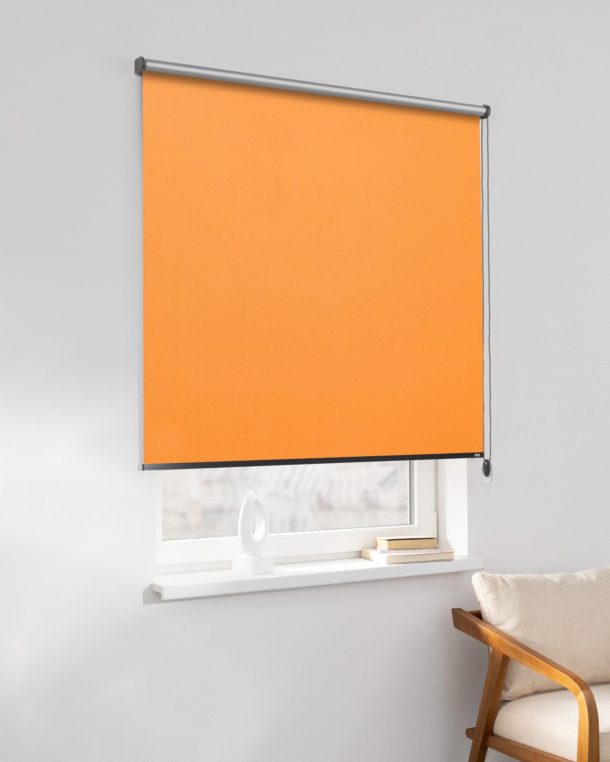 Classic Roller Blind product colour orange fabric reflective, blackout