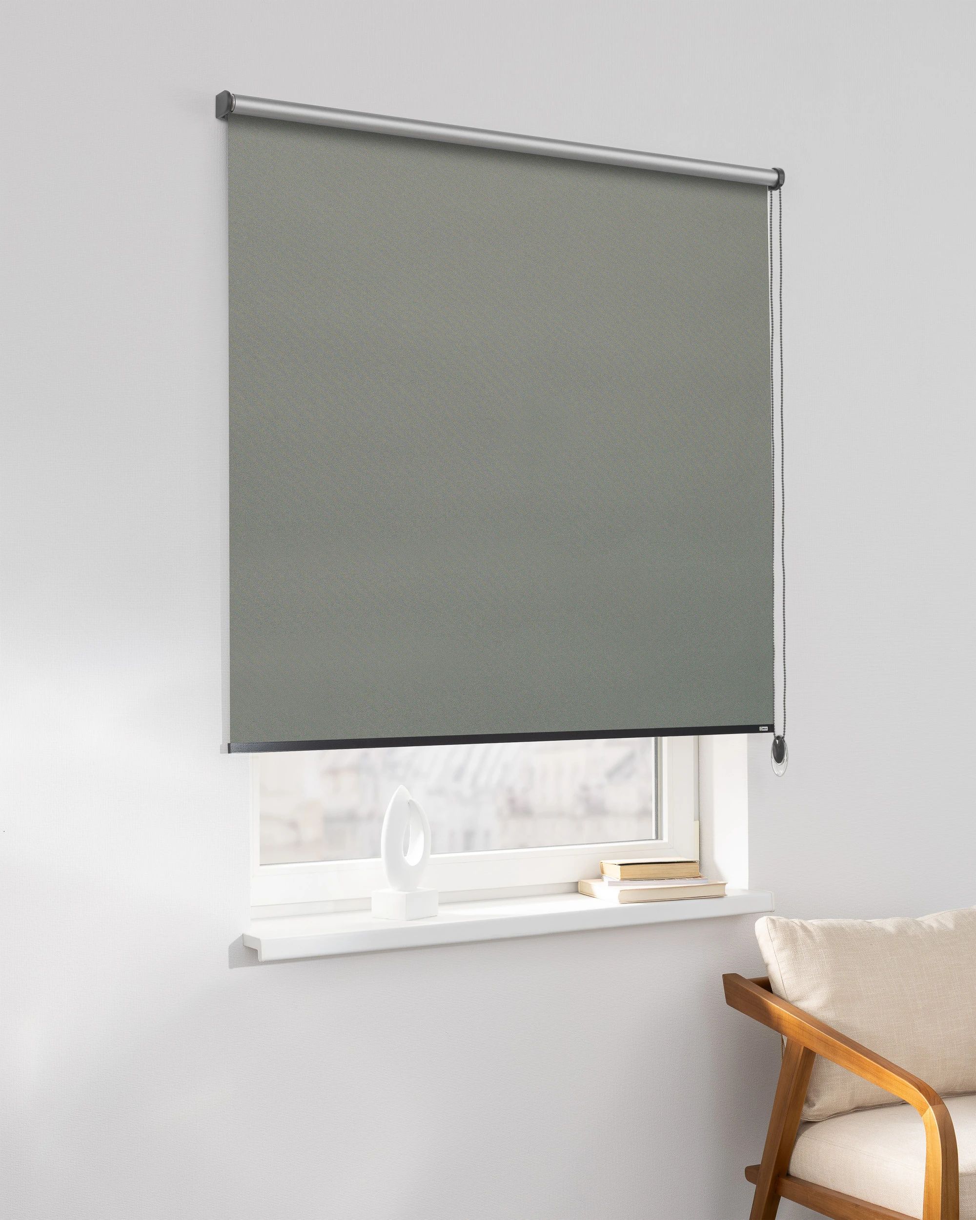 Classic Roller Blind product colour grey fabric reflective, blackout