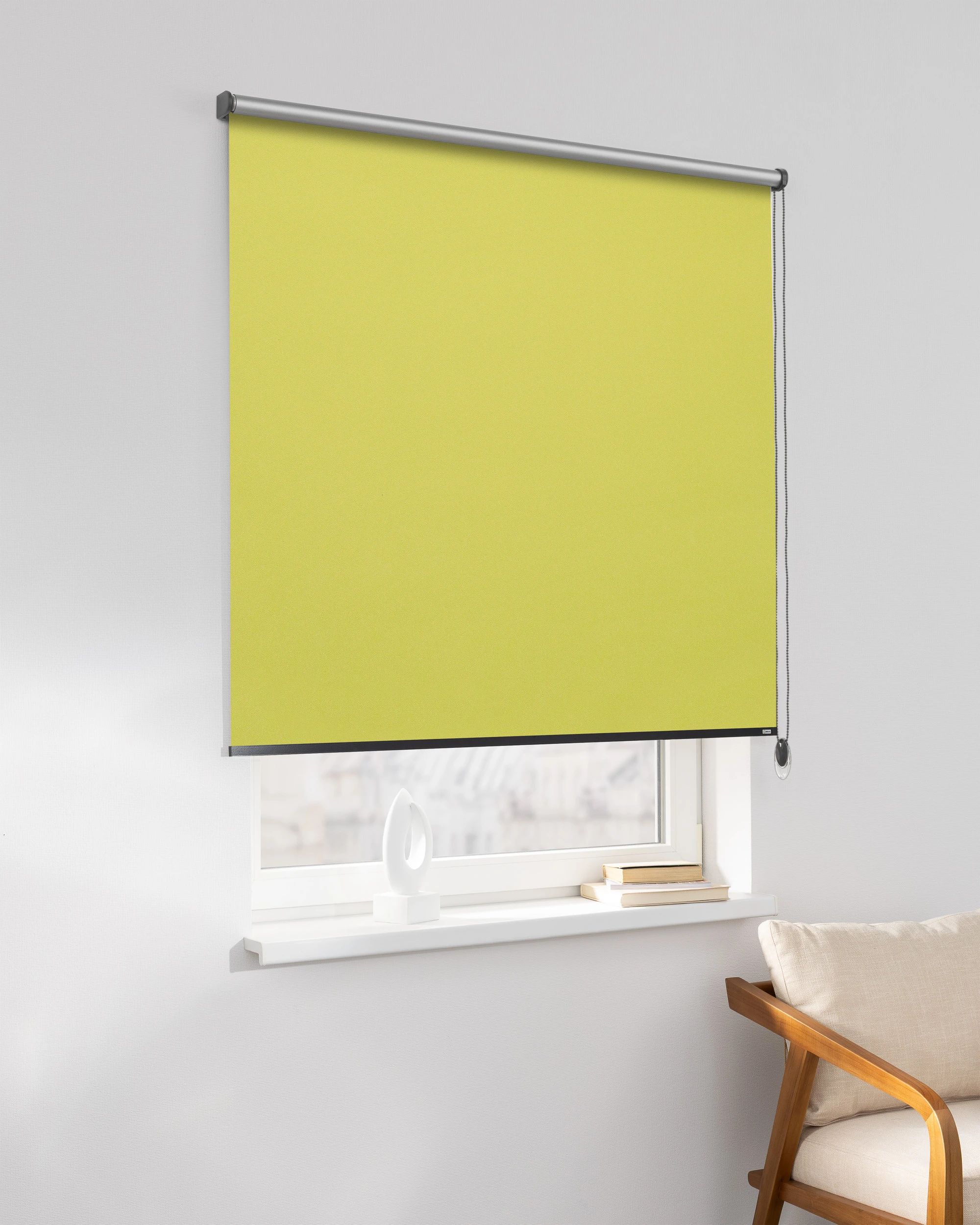 Classic Roller Blind product colour green fabric reflective, blackout