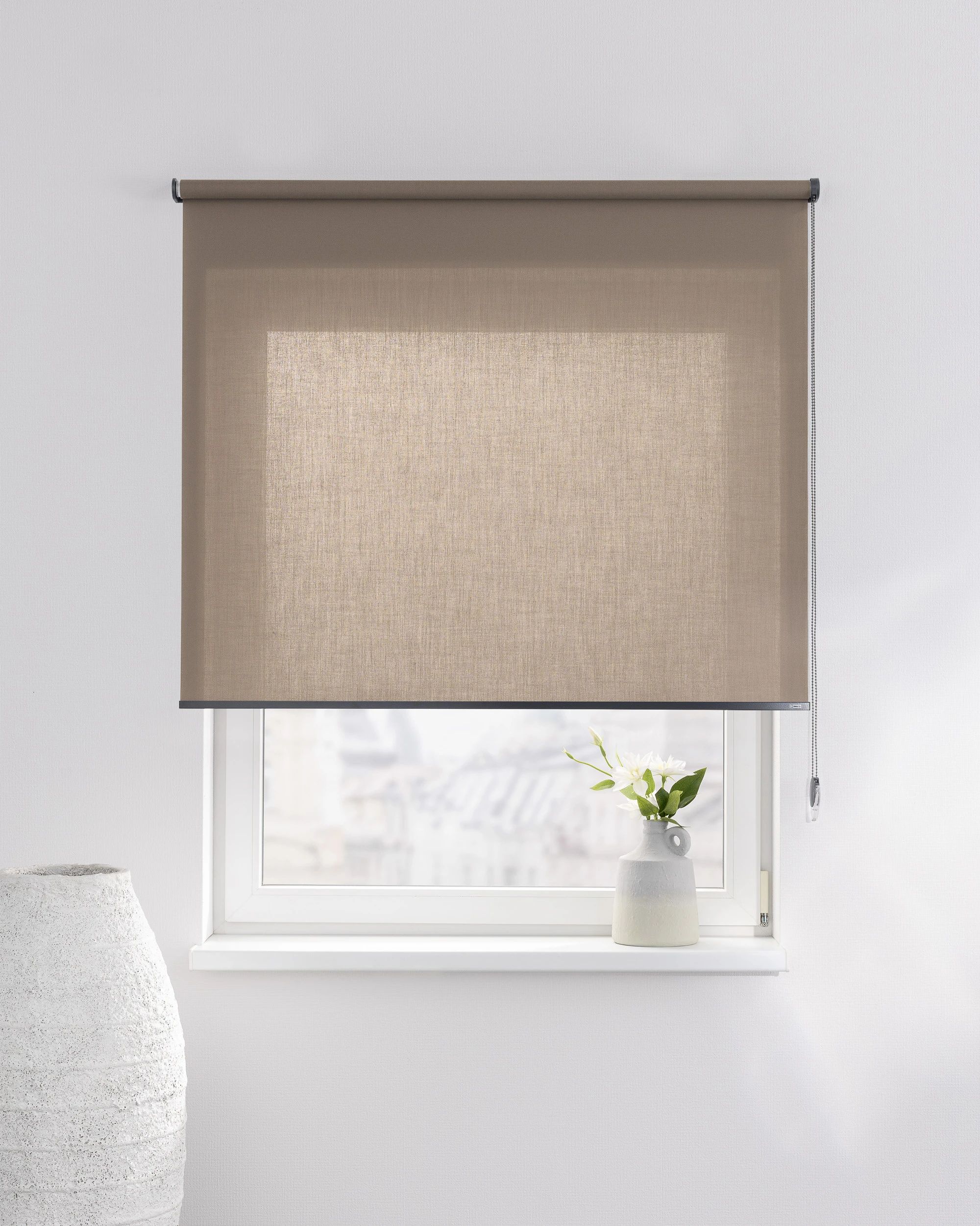 Classic Roller Blind product colour brown fabric semi-sheer (hover)