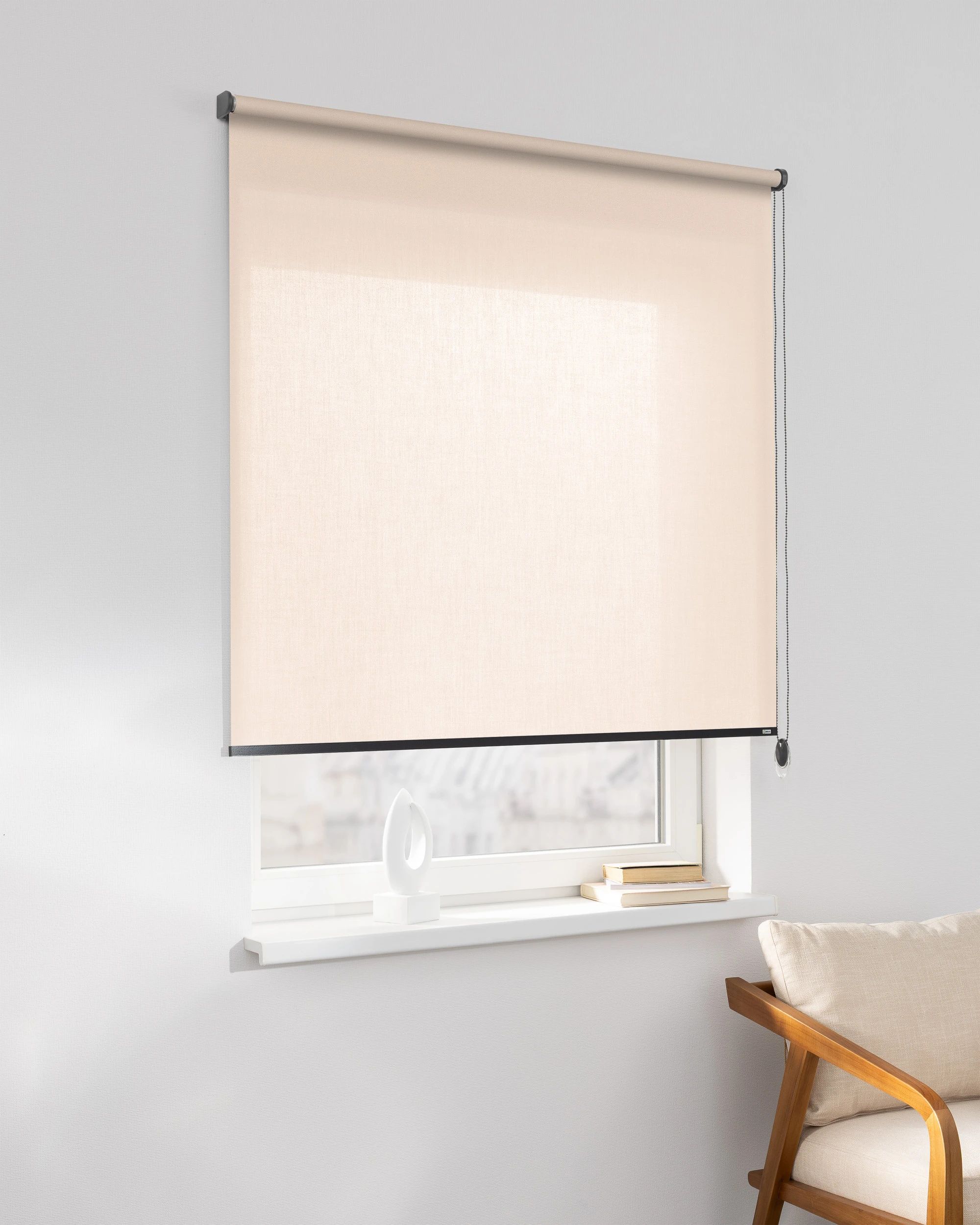 Classic Roller Blind product colour beige fabric semi-sheer