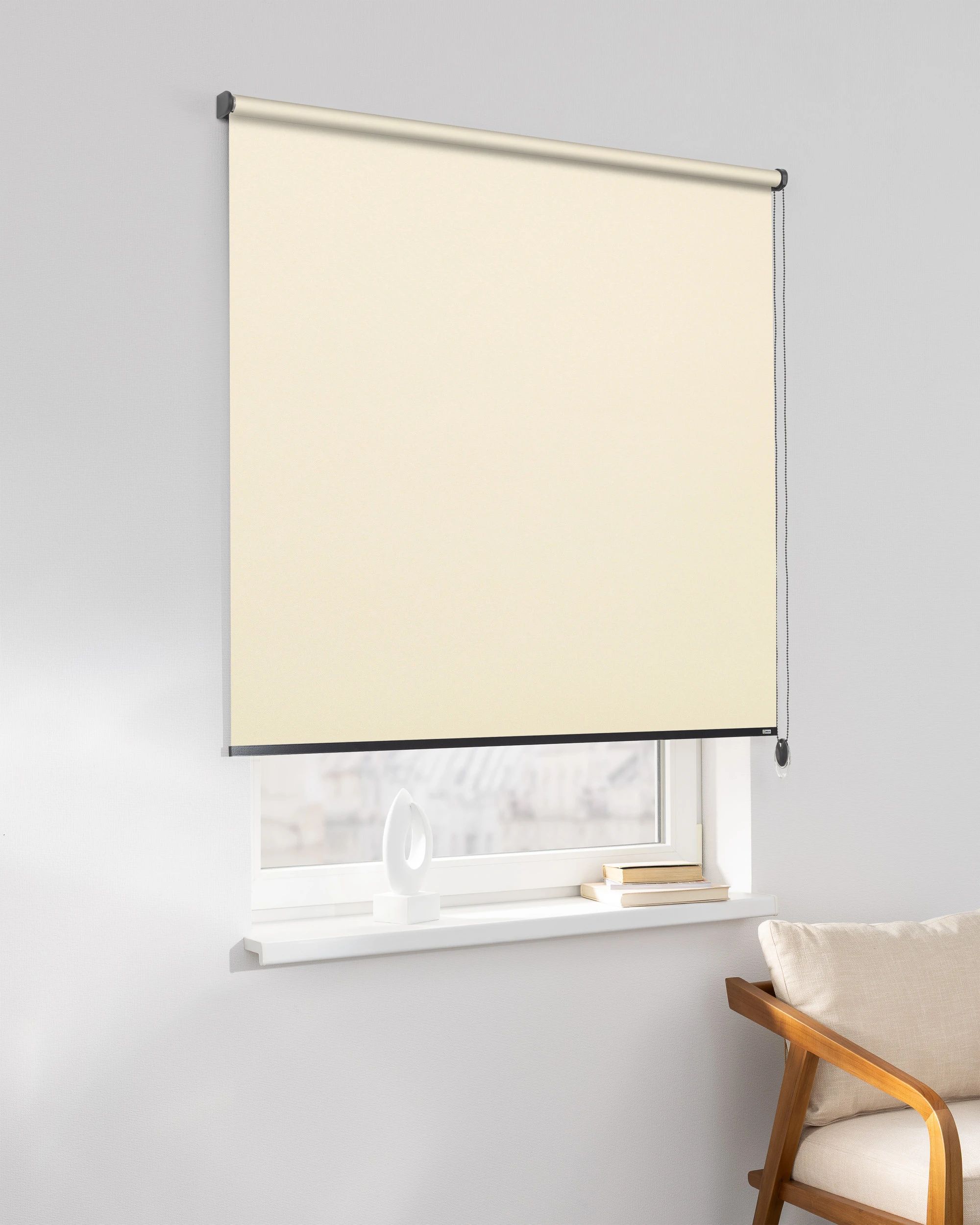 Classic Roller Blind product colour beige fabric blackout