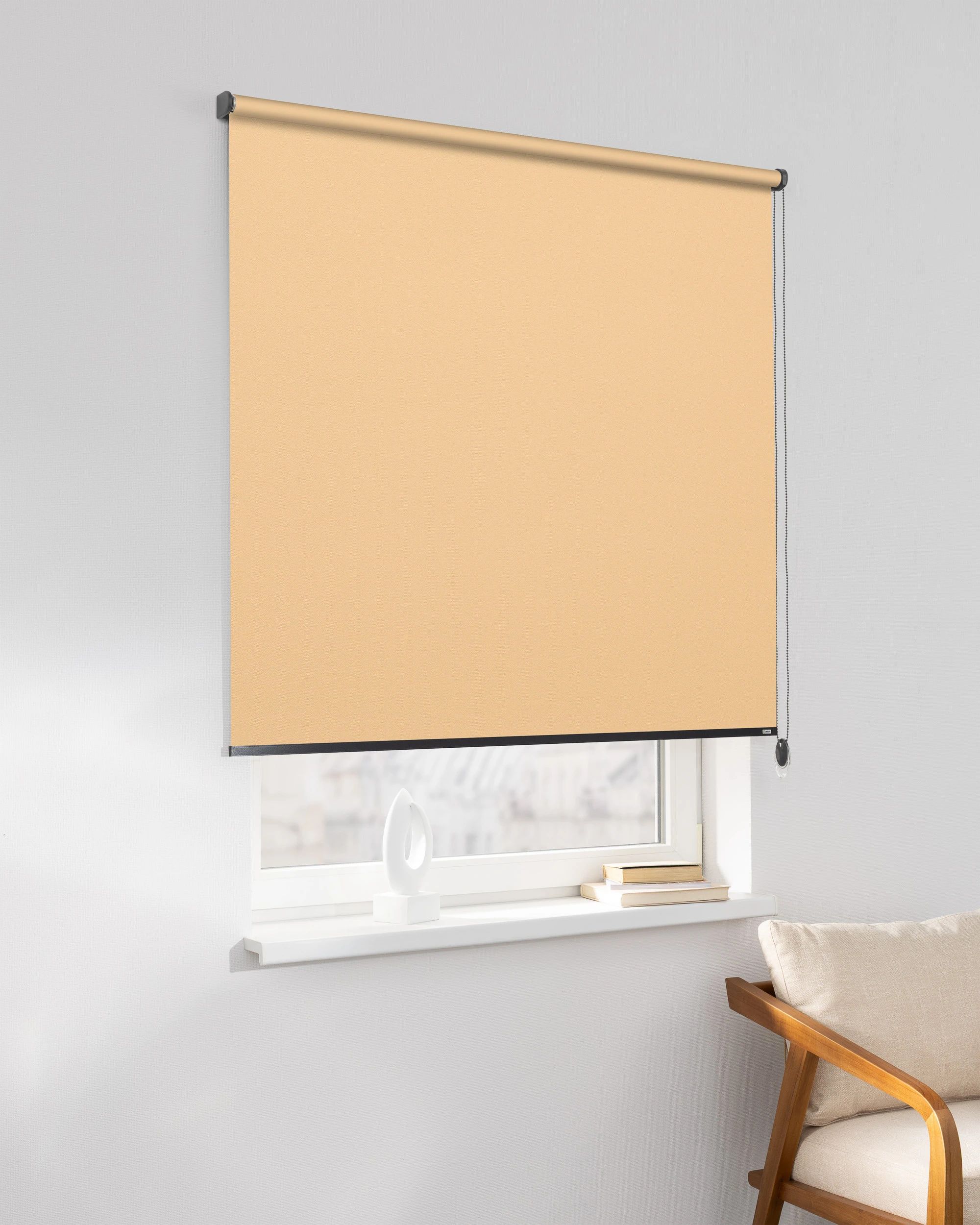 Classic Roller Blind product colour beige fabric blackout