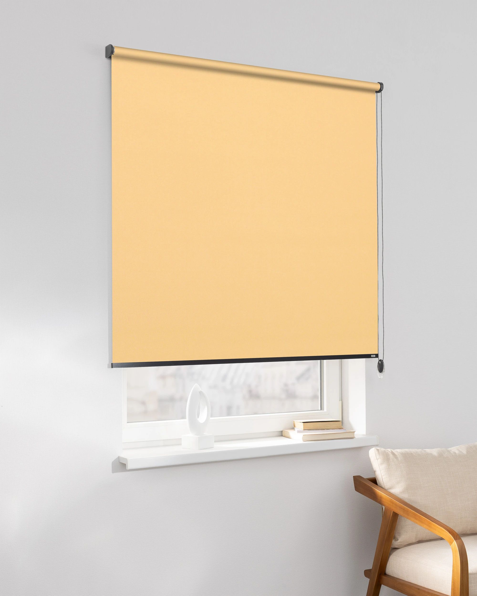 Classic Roller Blind product colour yellow fabric blackout