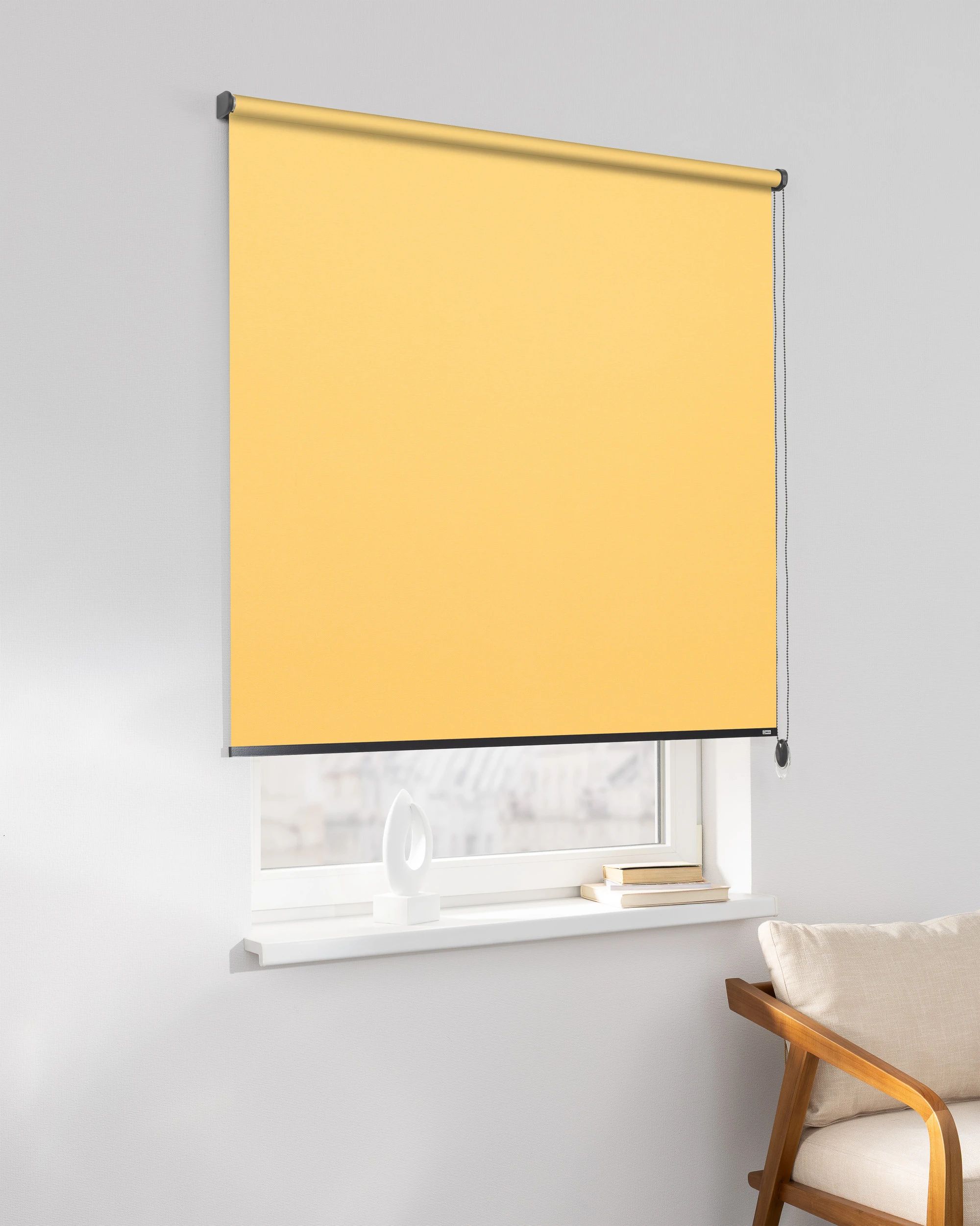 Classic Roller Blind product colour yellow fabric blackout