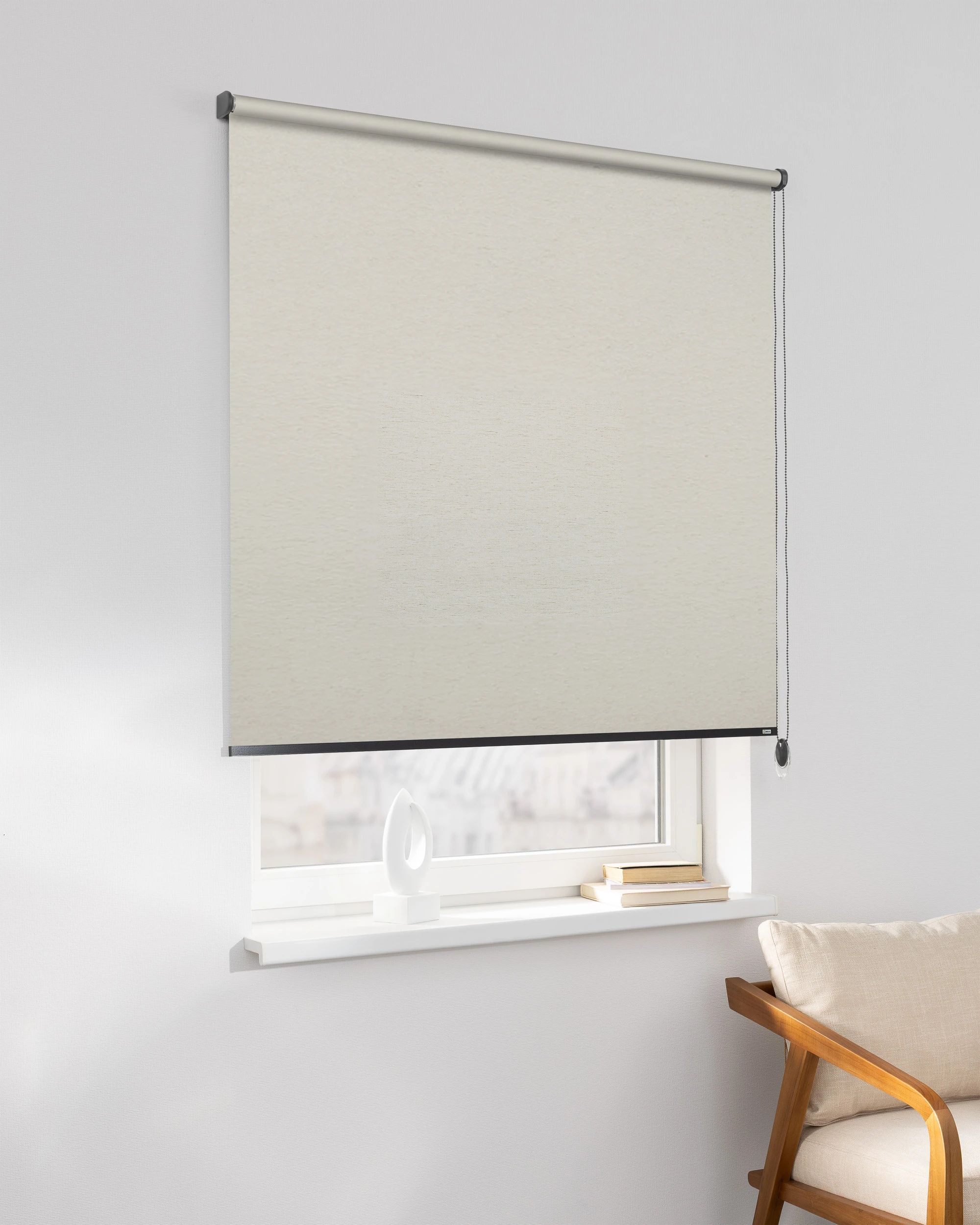 Classic Roller Blind product colour beige fabric blackout
