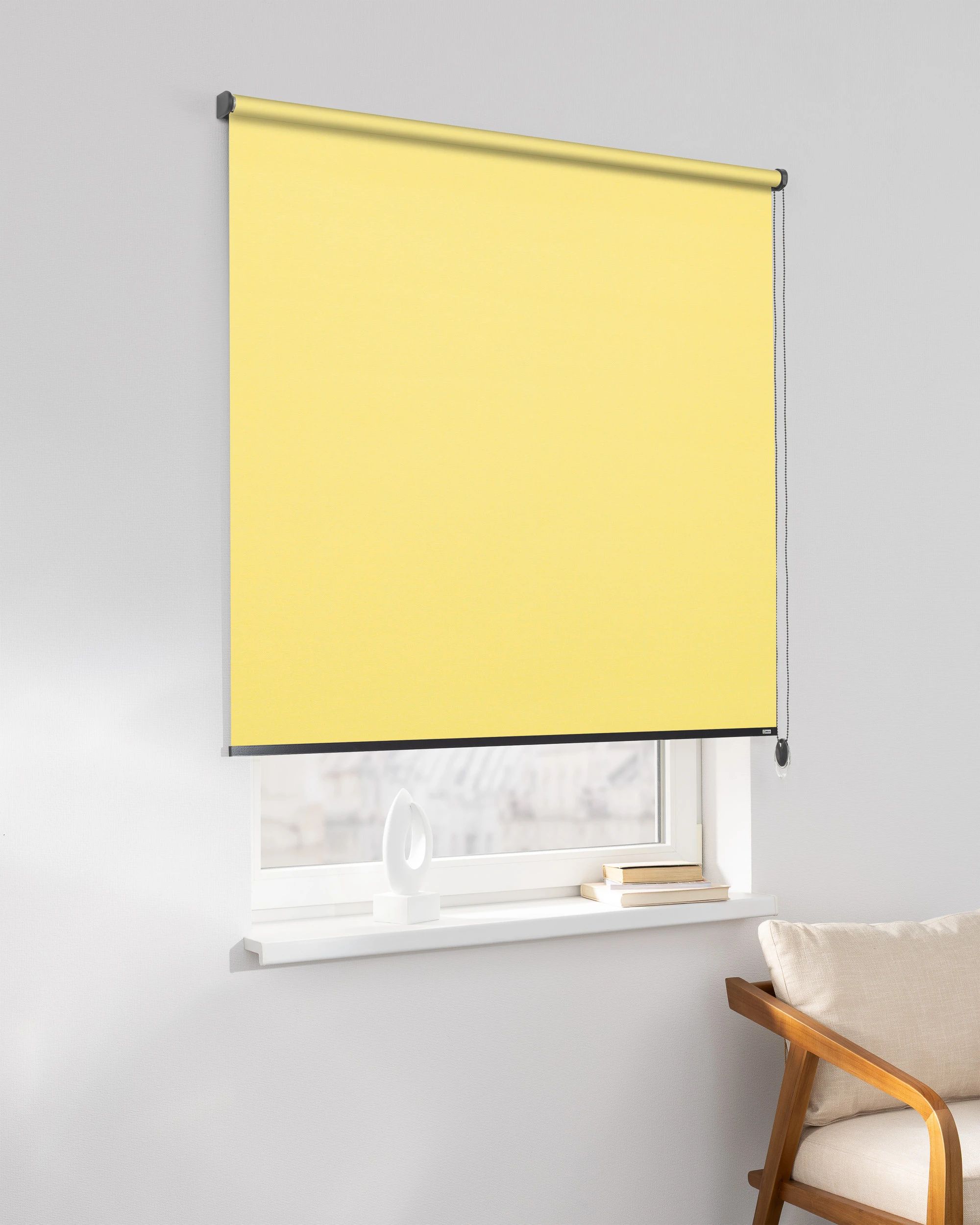 Classic Roller Blind product colour yellow fabric blackout