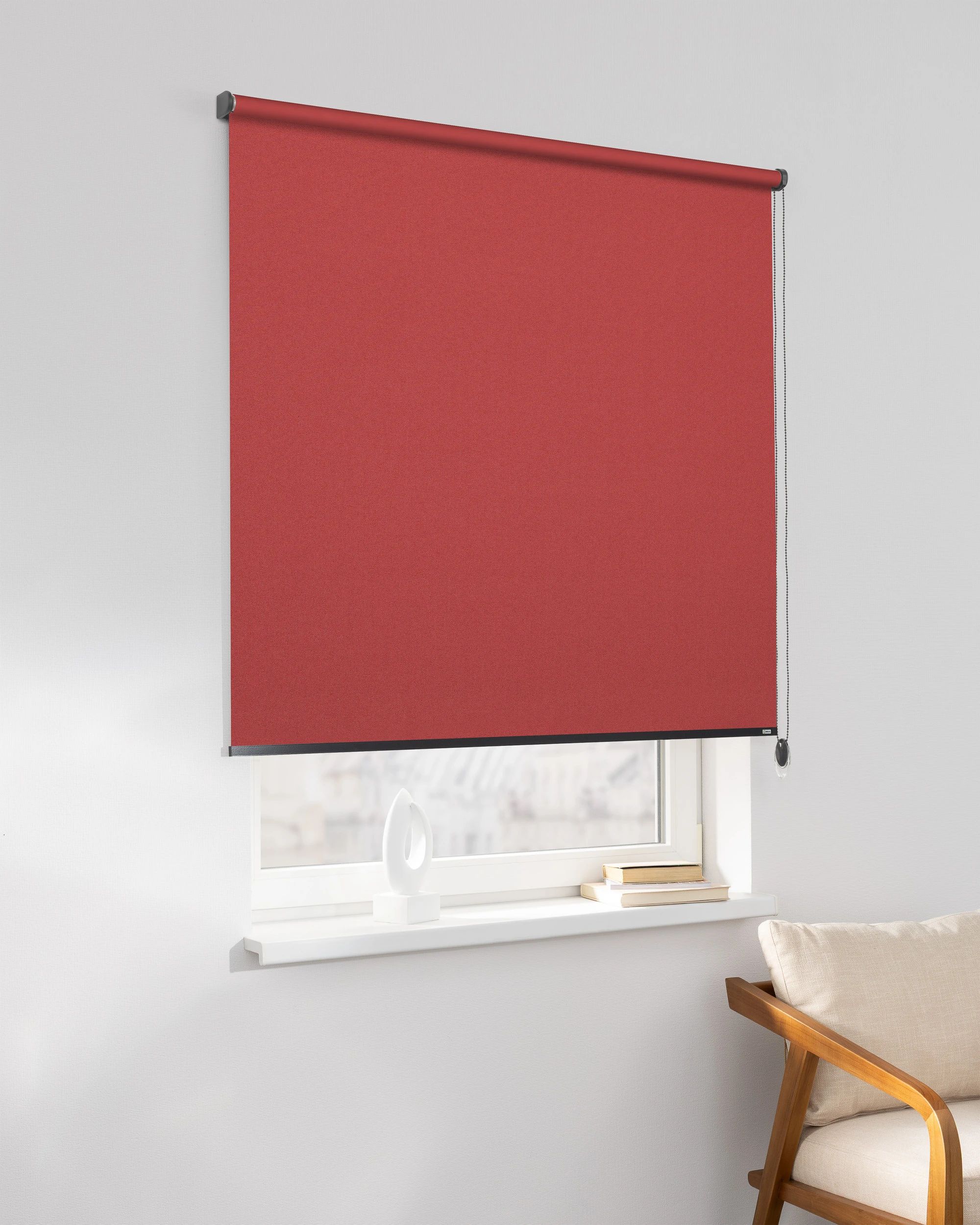 Classic Roller Blind product colour burgundy fabric blackout