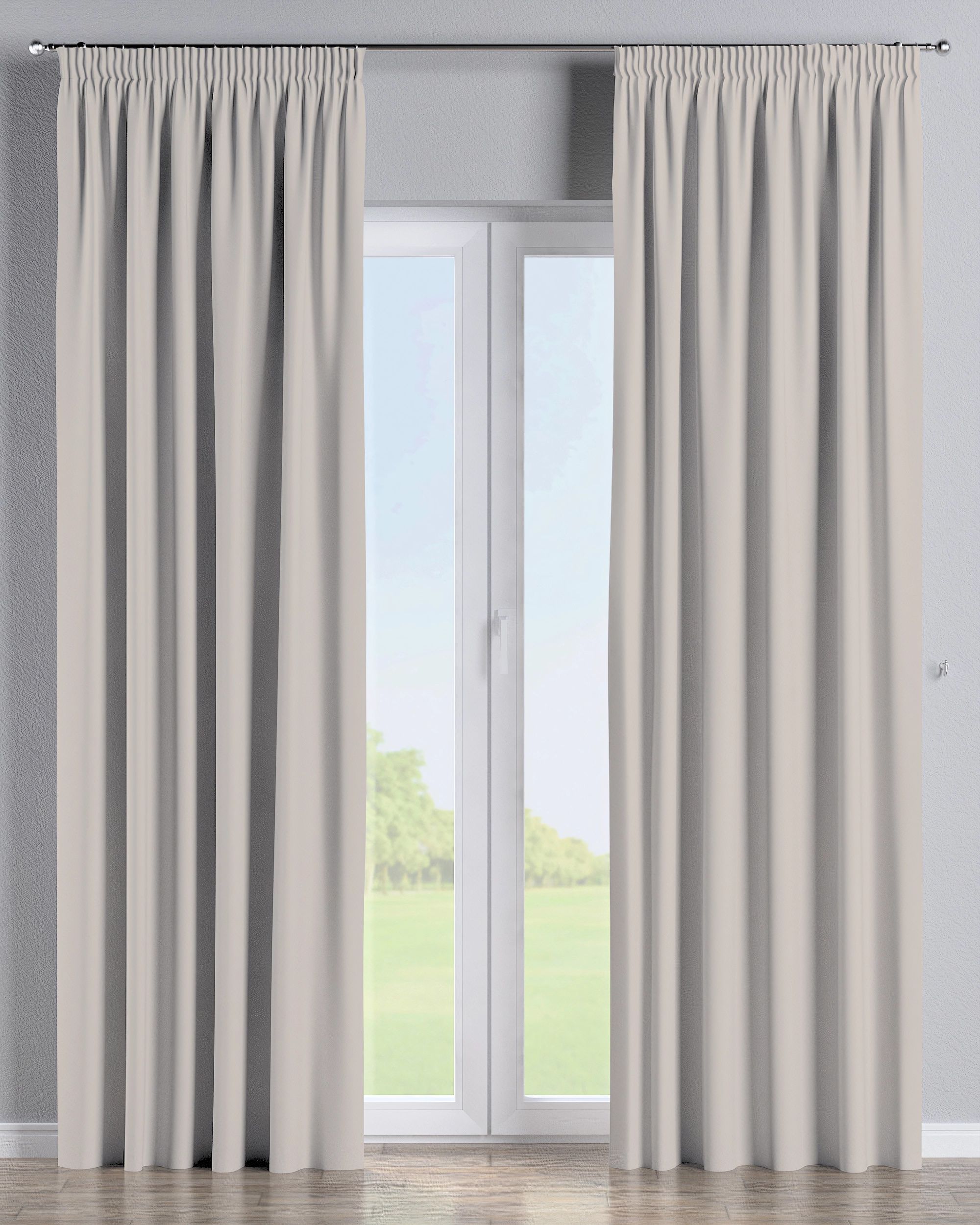 Pencil pleat curtain product colour beige fabric blackout