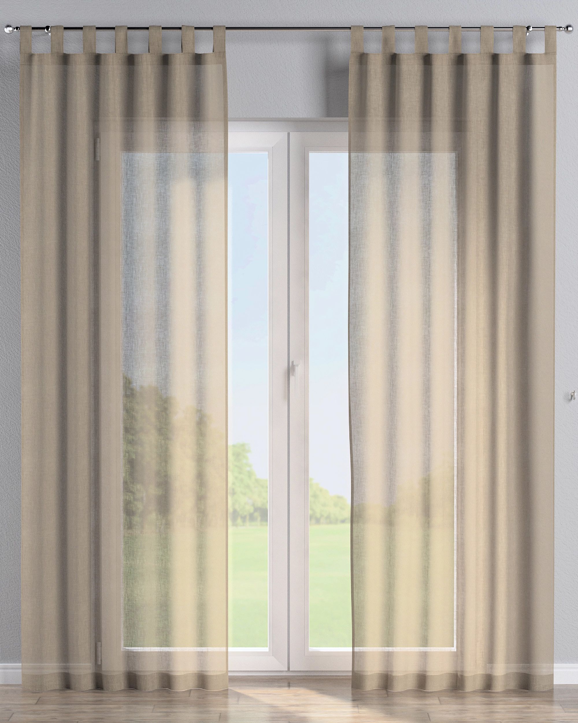 Tab top curtain product colour beige fabric structured