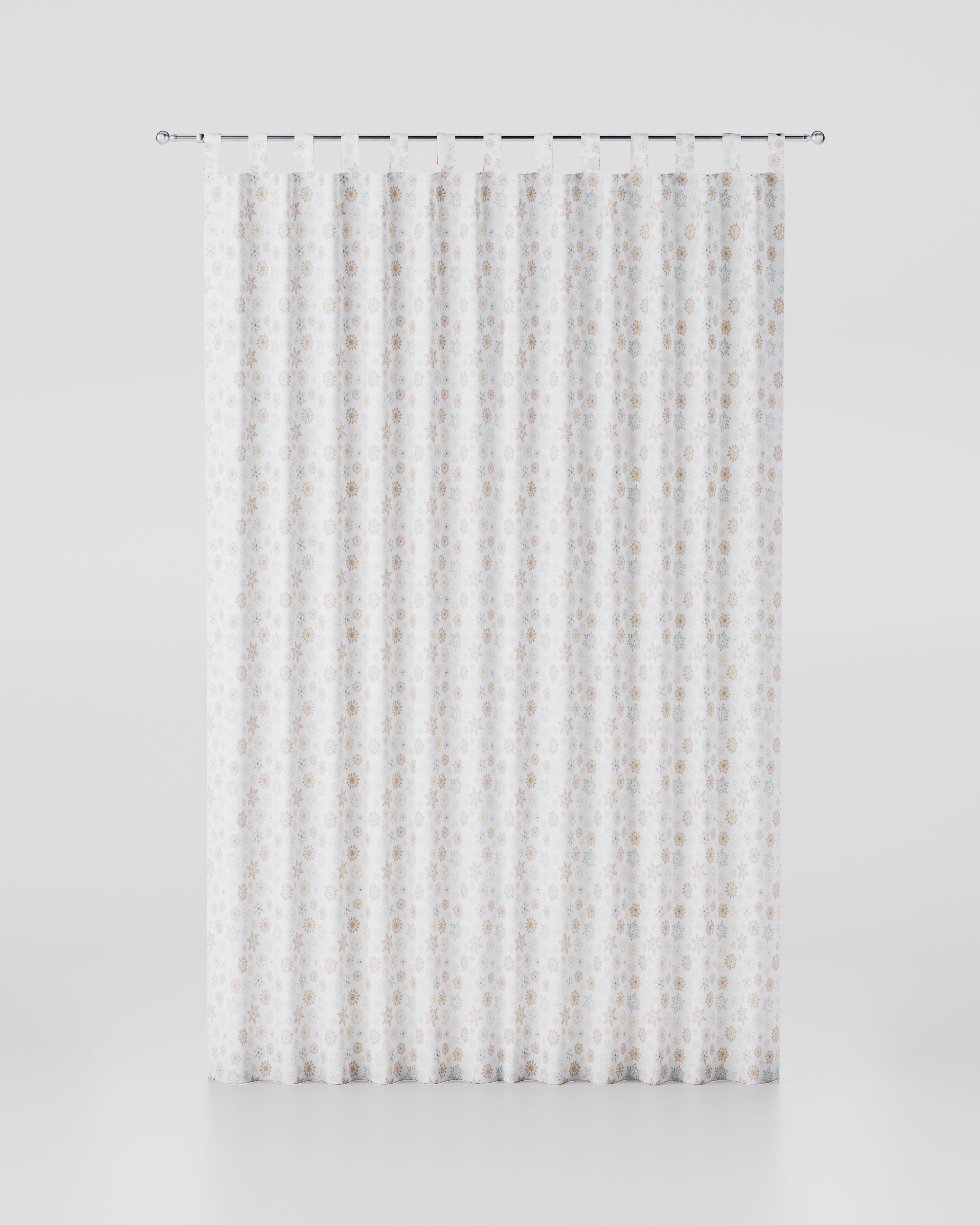 Tab top curtain product colour white fabric patterned
