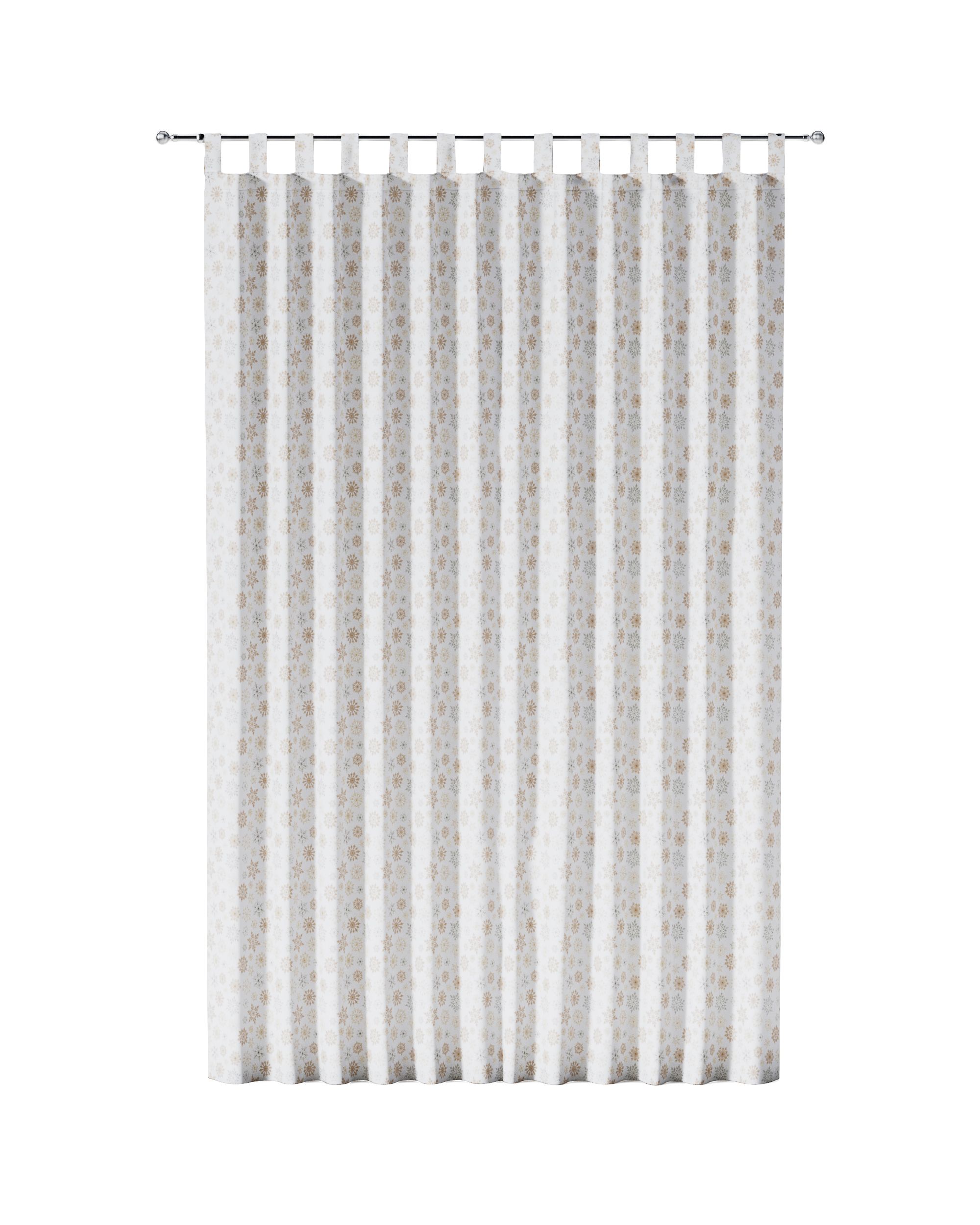 Tab top curtain product colour white fabric patterned (hover)
