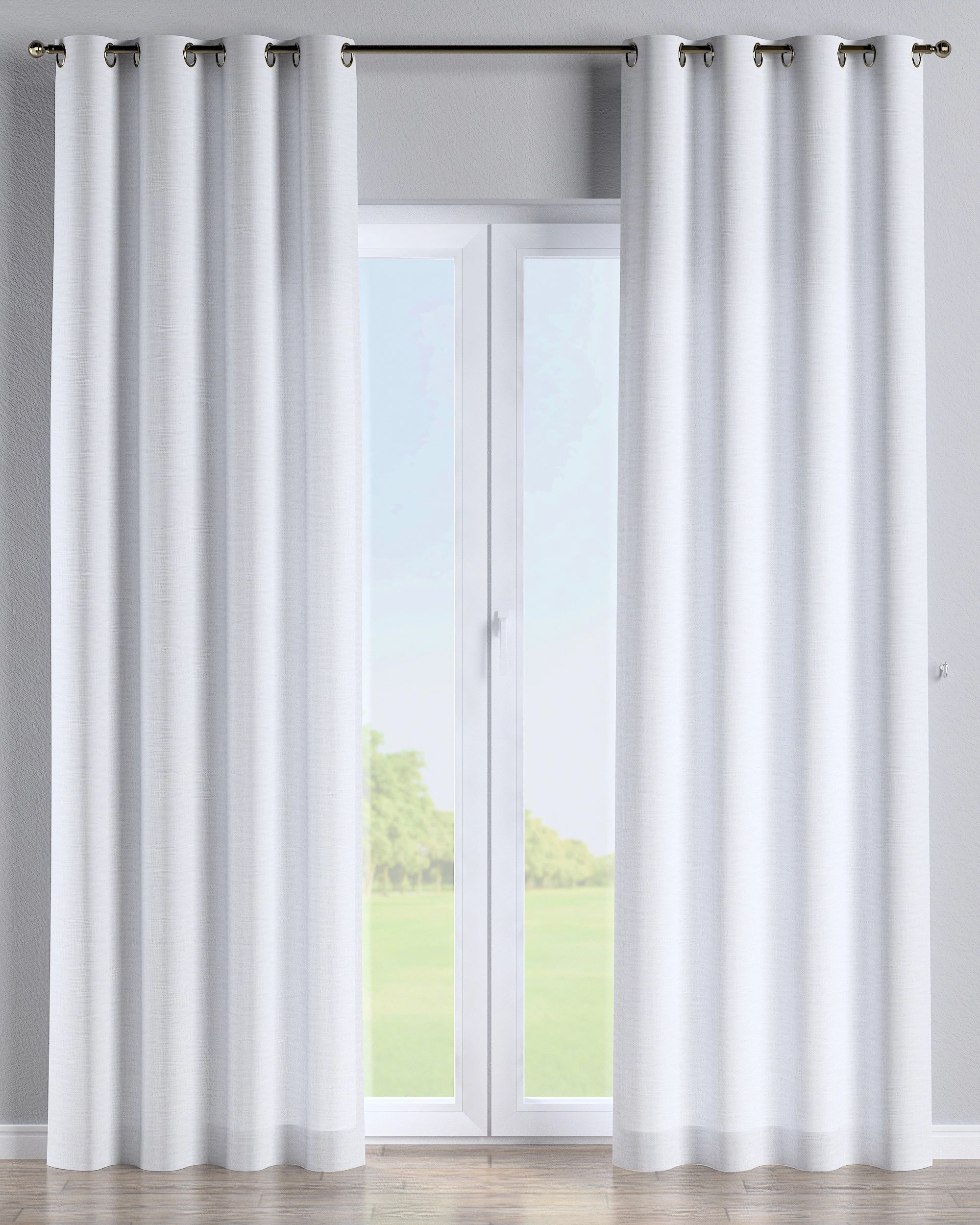 Eyelet curtain product colour white fabric structured