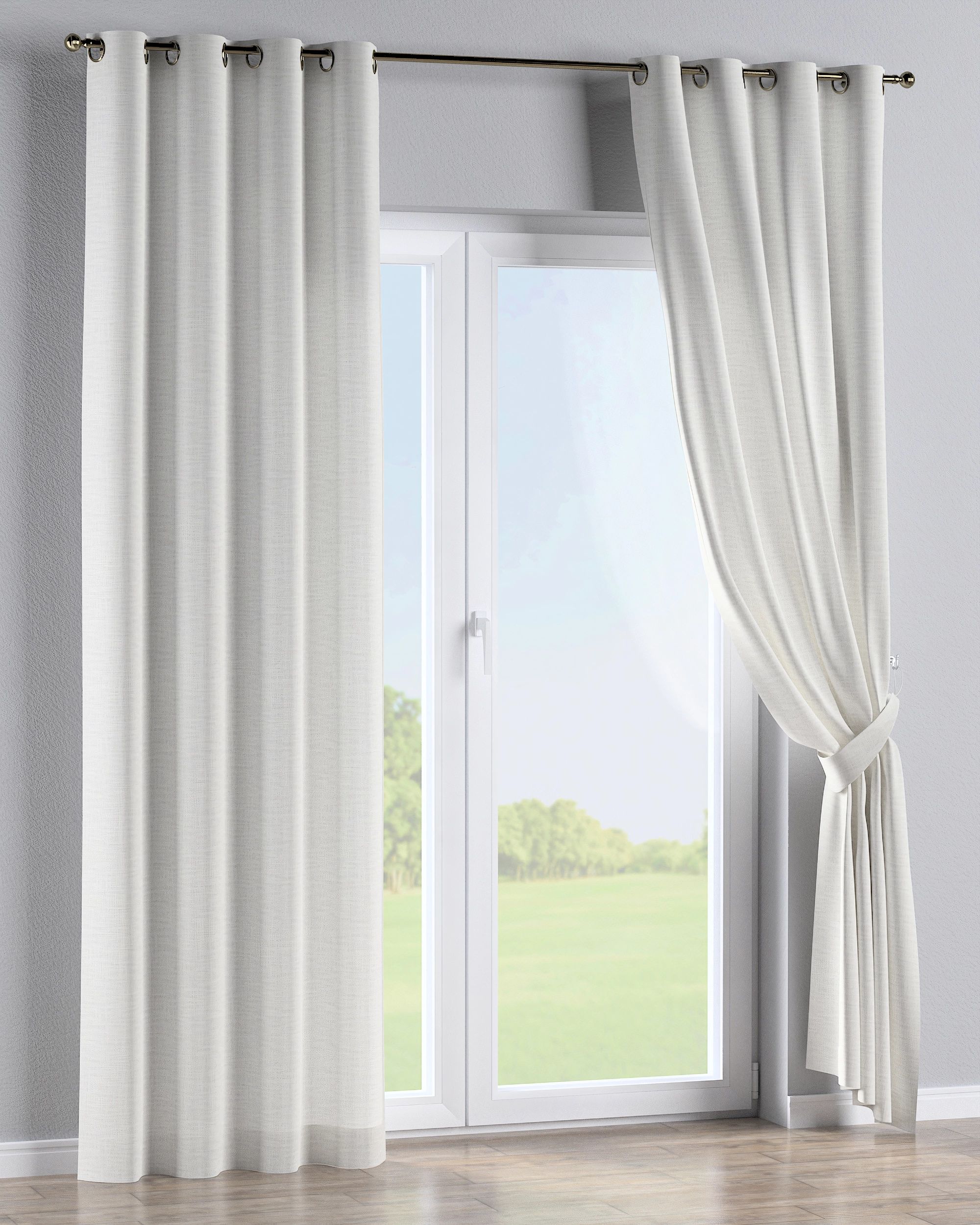 Eyelet curtain product colour cream fabric structured (hover)
