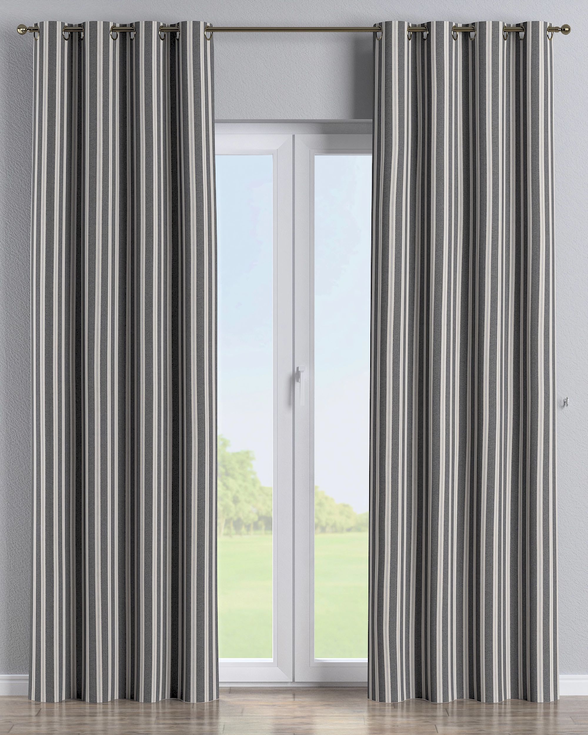 Eyelet curtain product colour black fabric structured, patterned