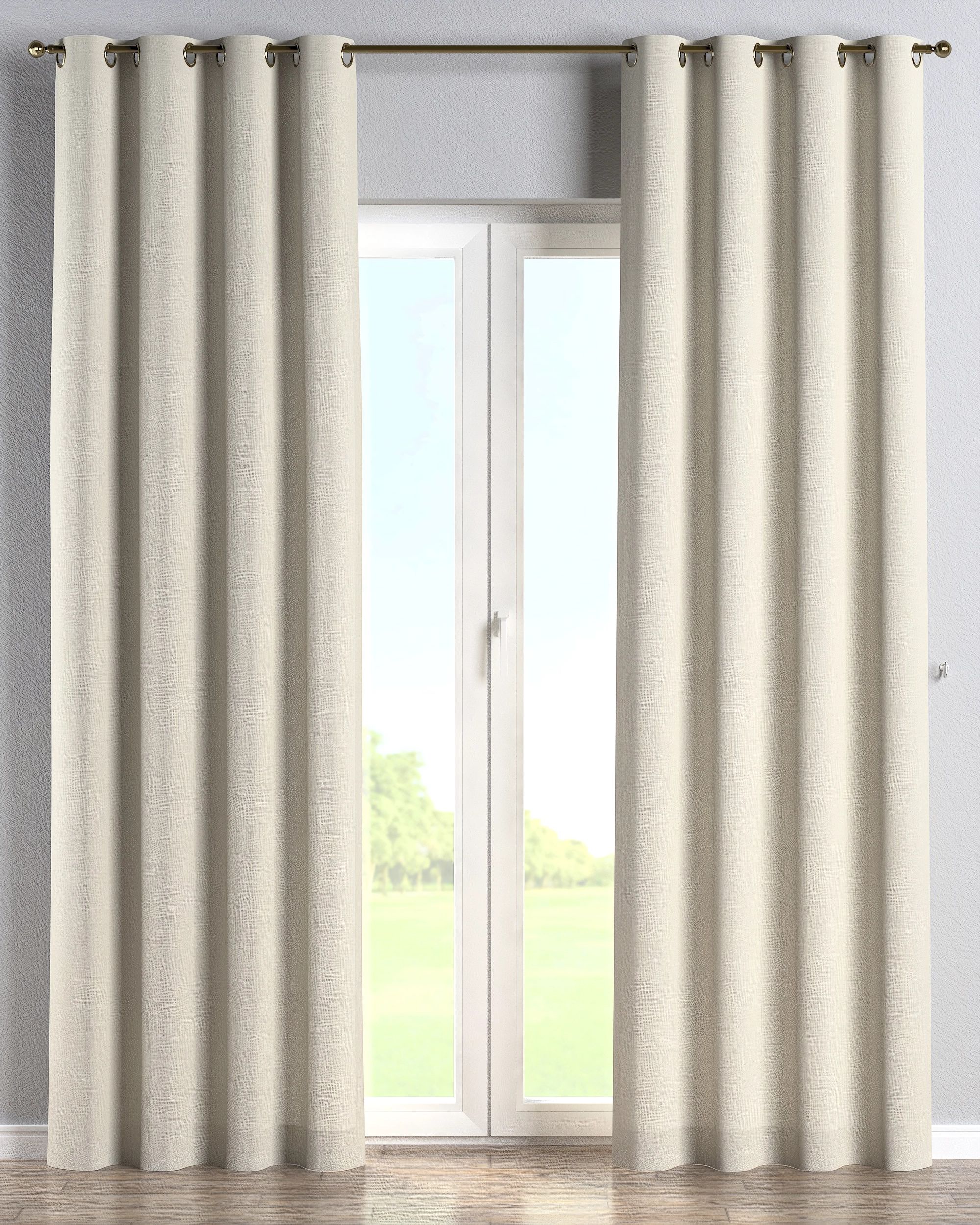 Eyelet curtain product colour grey fabric structured