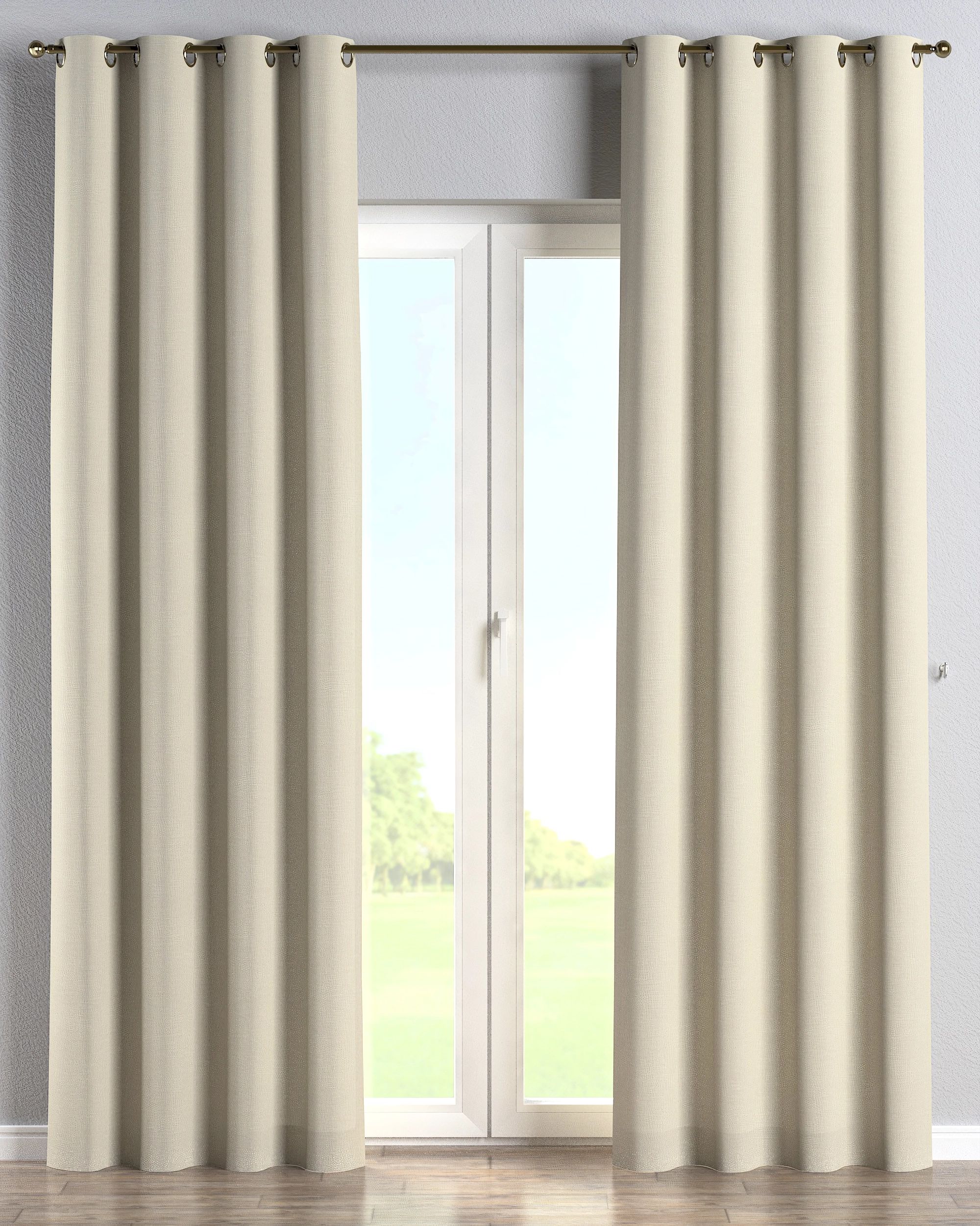 Eyelet curtain product colour grey fabric structured