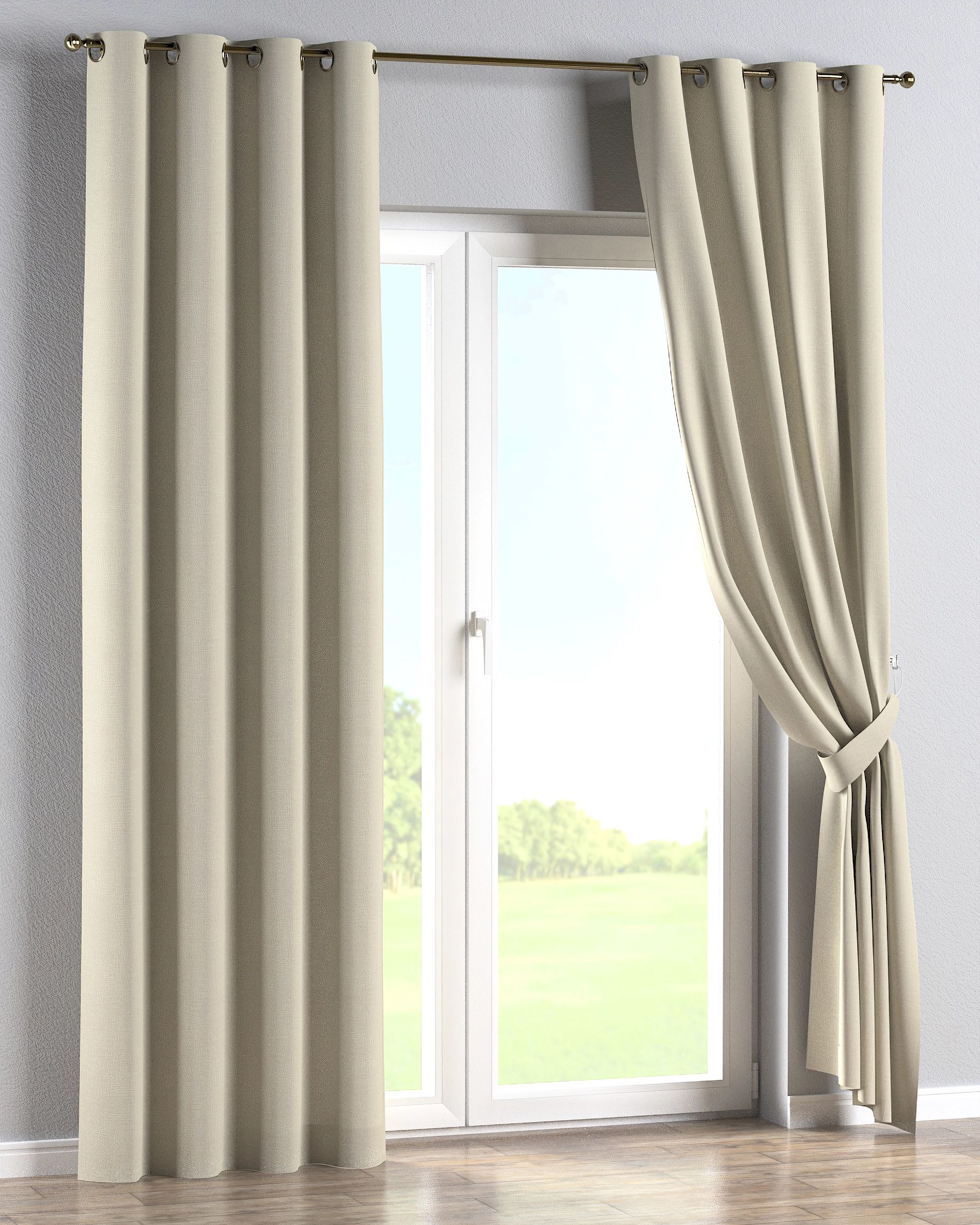 Eyelet curtain product colour grey fabric structured (hover)