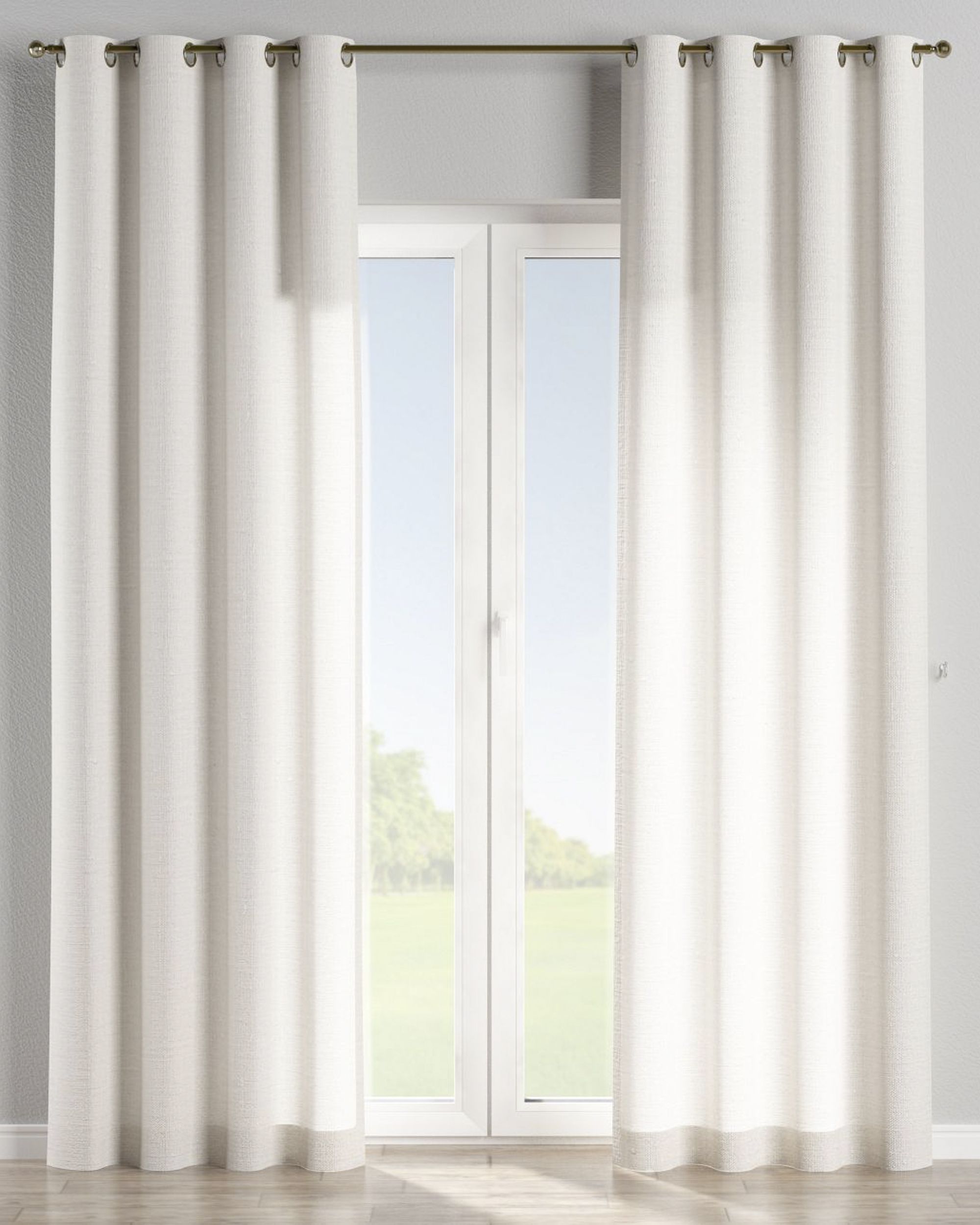 Eyelet curtain product colour white fabric semi-sheer, structured (hover)