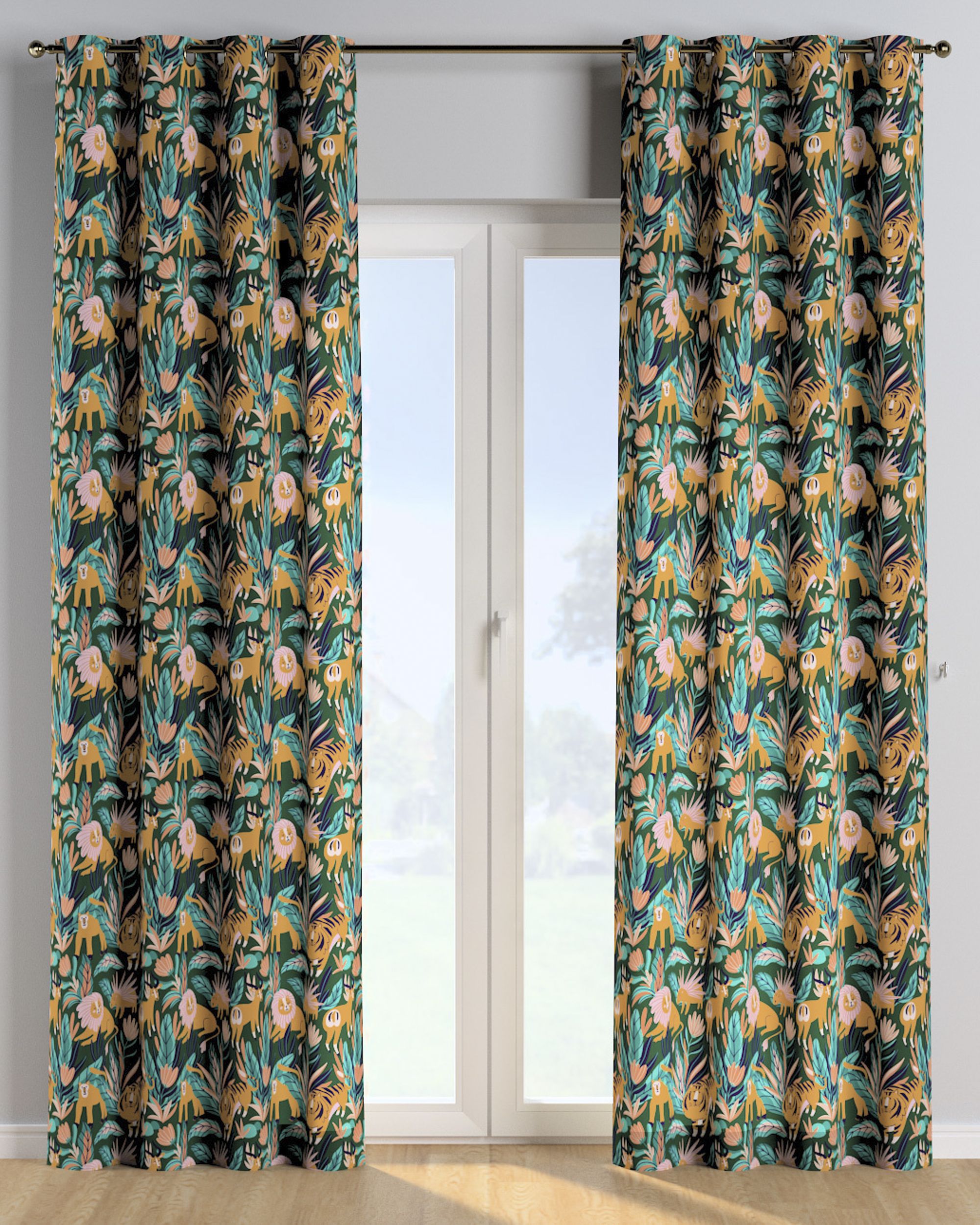 Eyelet curtain product colour orange fabric patterned
