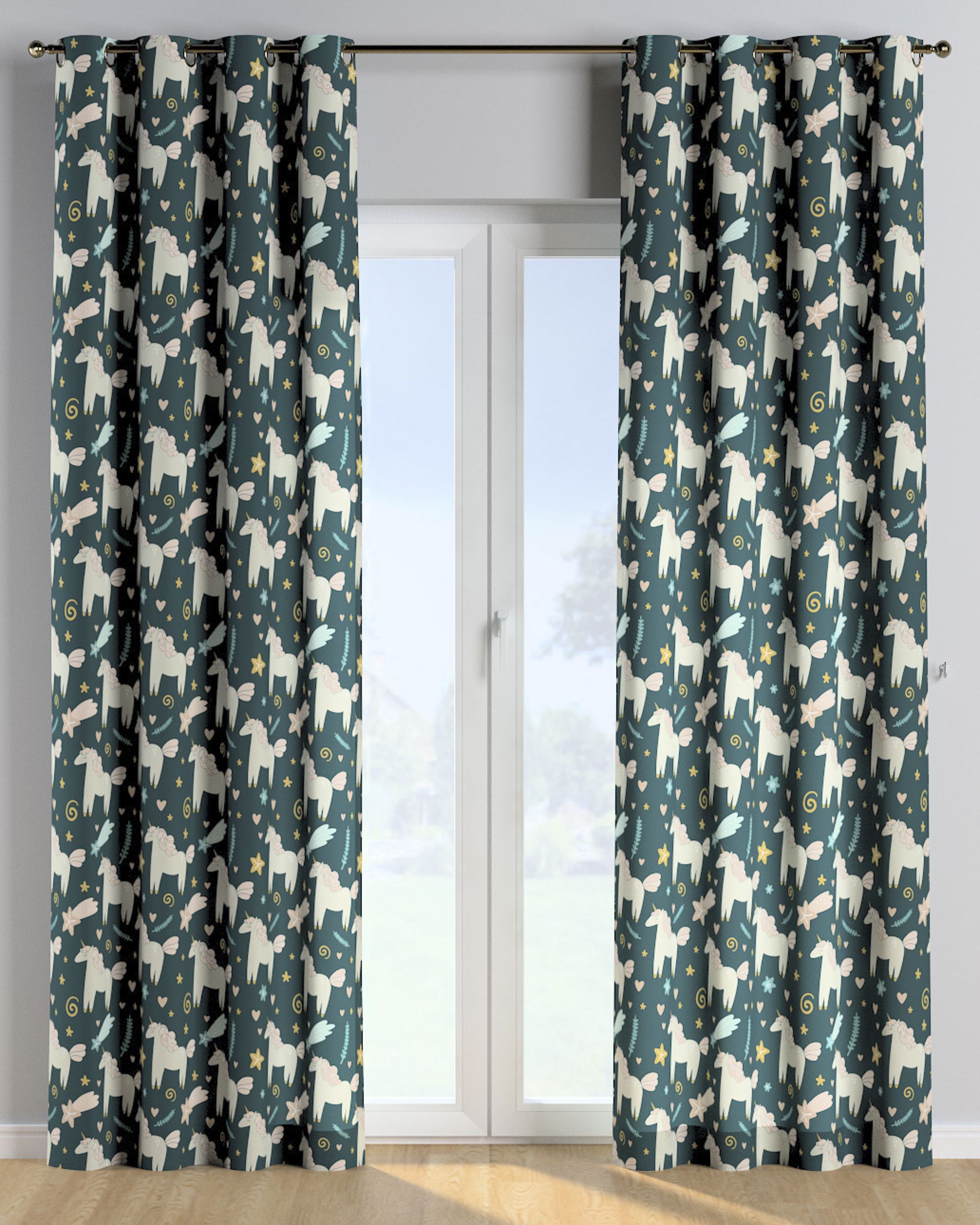 Eyelet curtain product colour brown fabric patterned