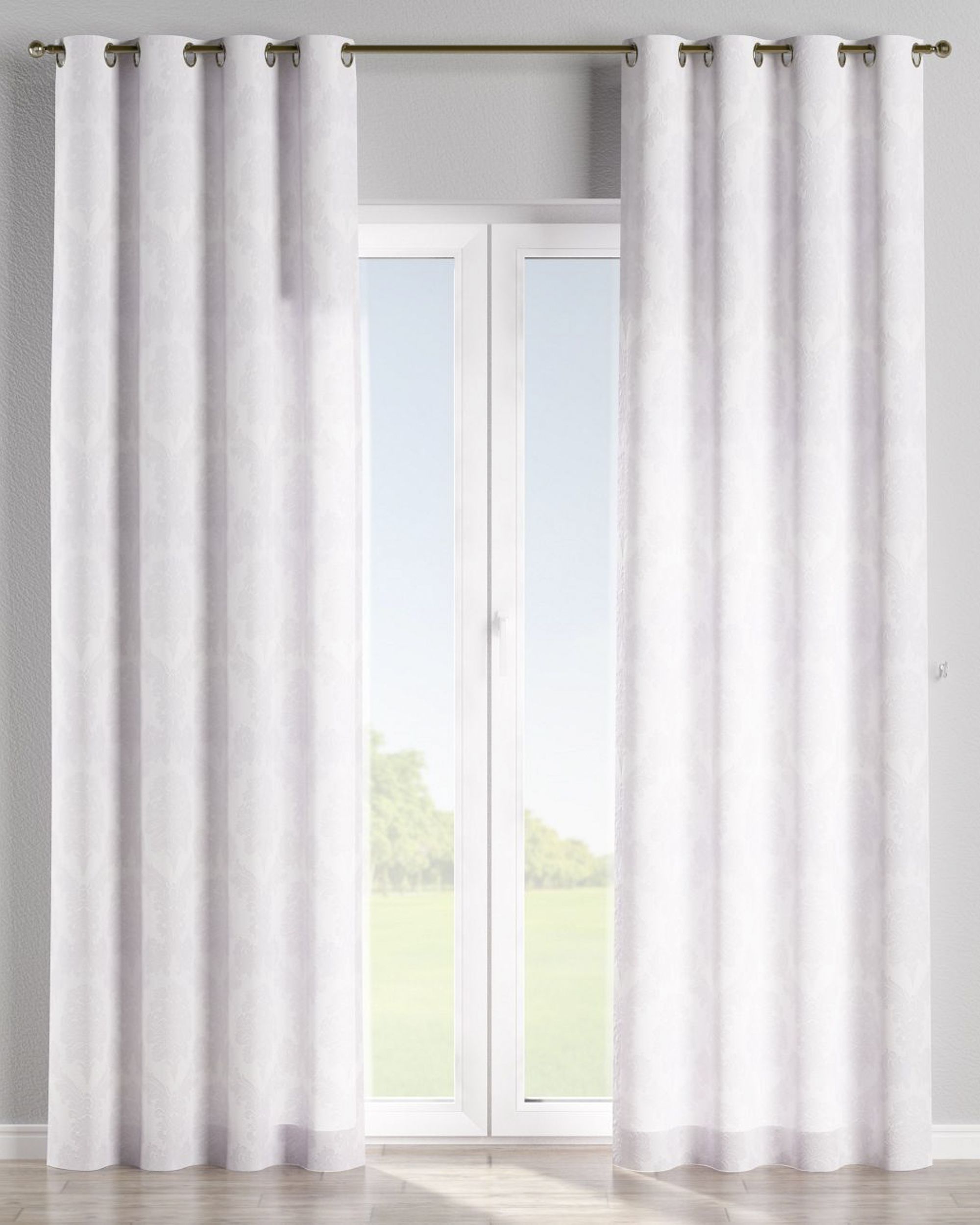 Eyelet curtain product colour white fabric gloss, structured, patterned (hover)