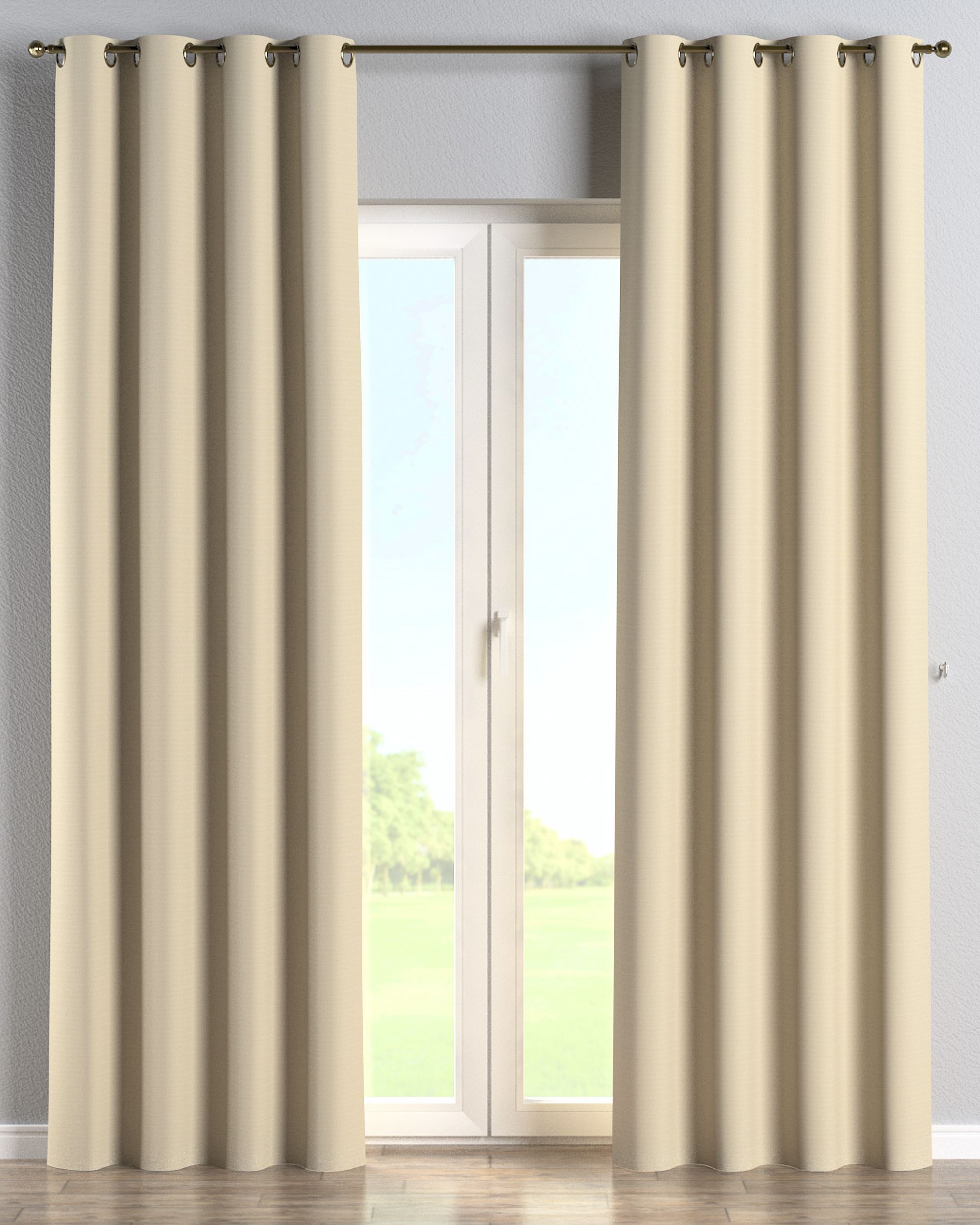 Eyelet curtain product colour beige fabric outdoor, structured