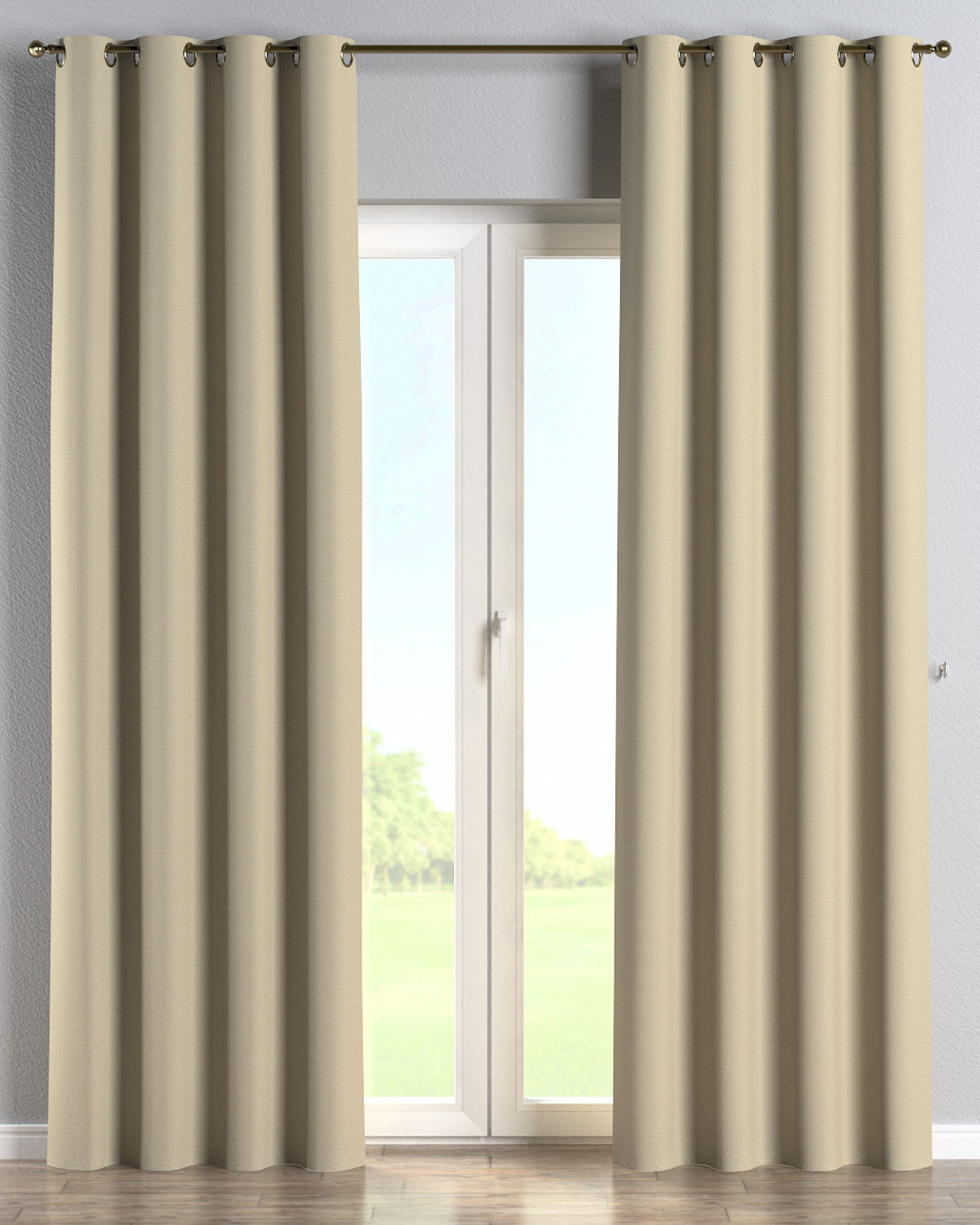 Eyelet curtain product colour beige fabric outdoor, structured