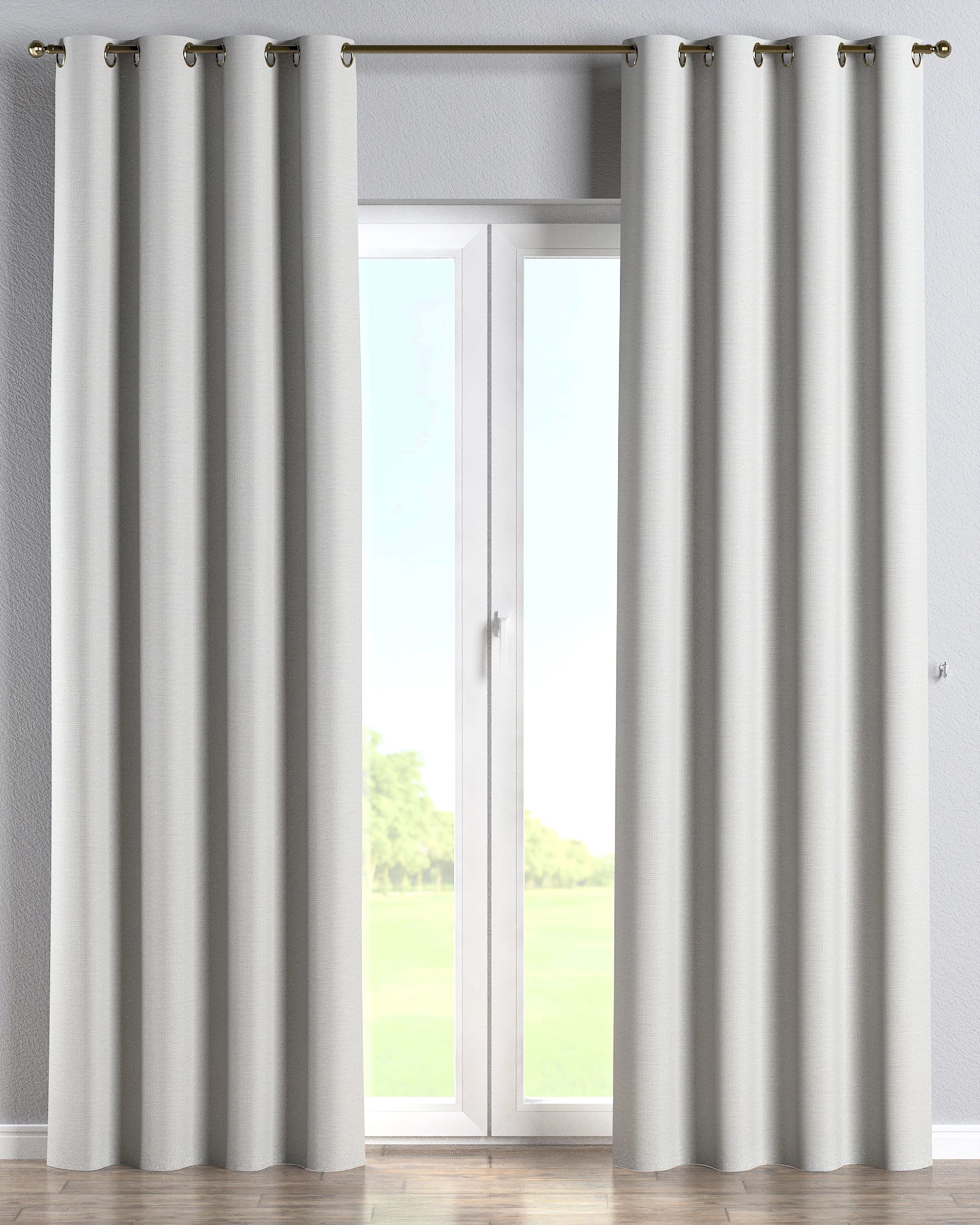 Eyelet curtain product colour grey fabric outdoor, structured