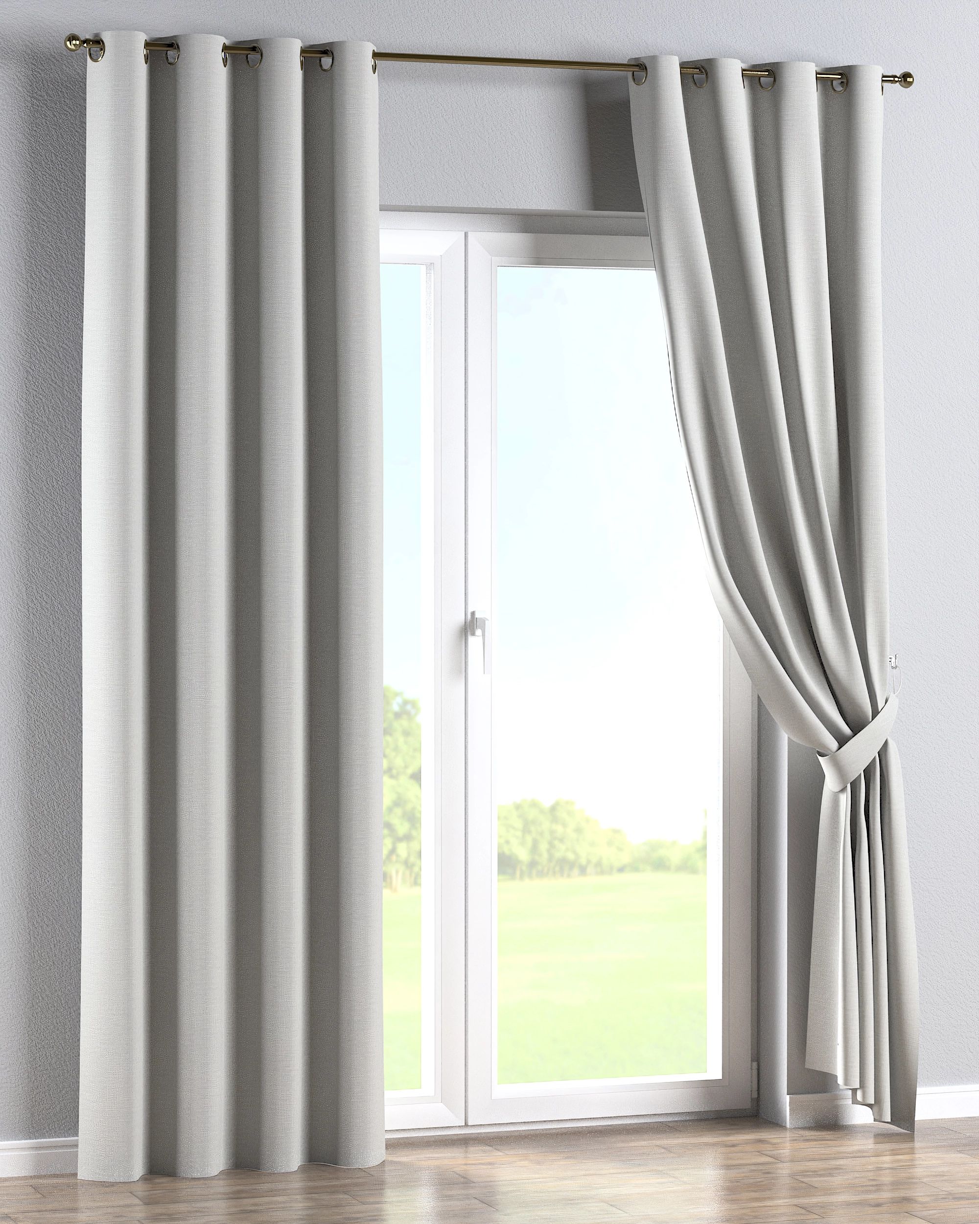 Eyelet curtain product colour grey fabric outdoor, structured (hover)