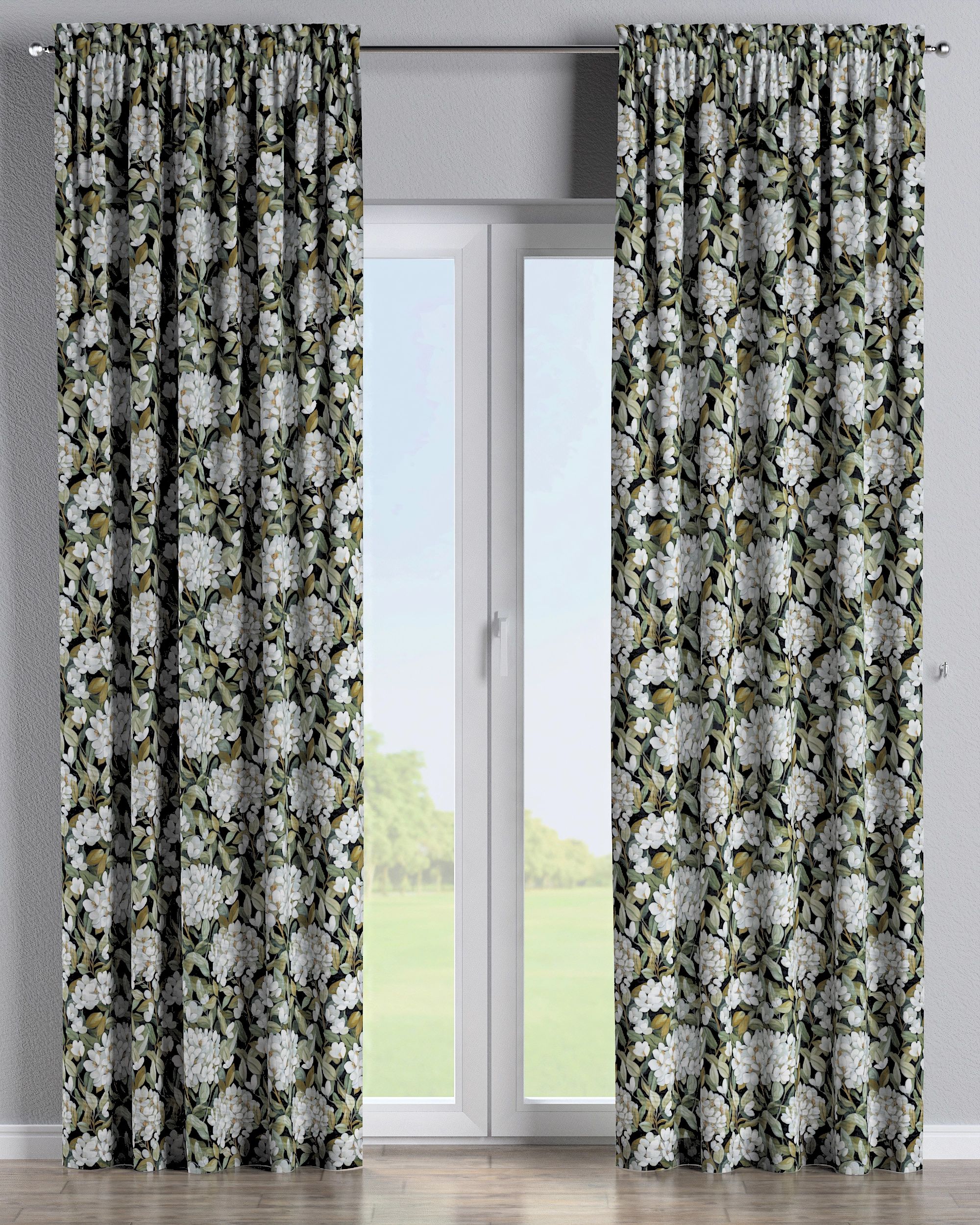 Slot and frill curtain product colour multicolour fabric structured, patterned