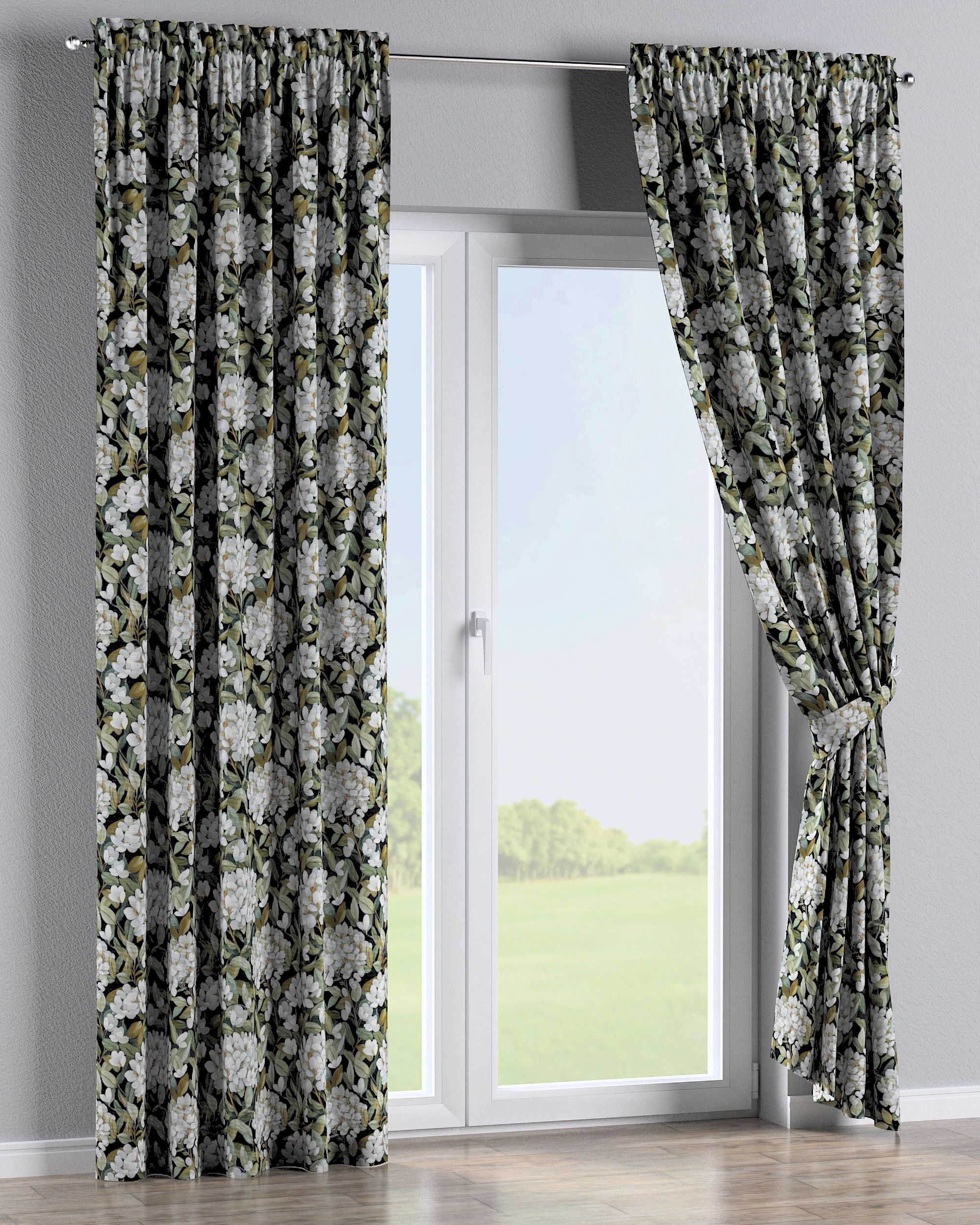 Slot and frill curtain product colour multicolour fabric structured, patterned (hover)