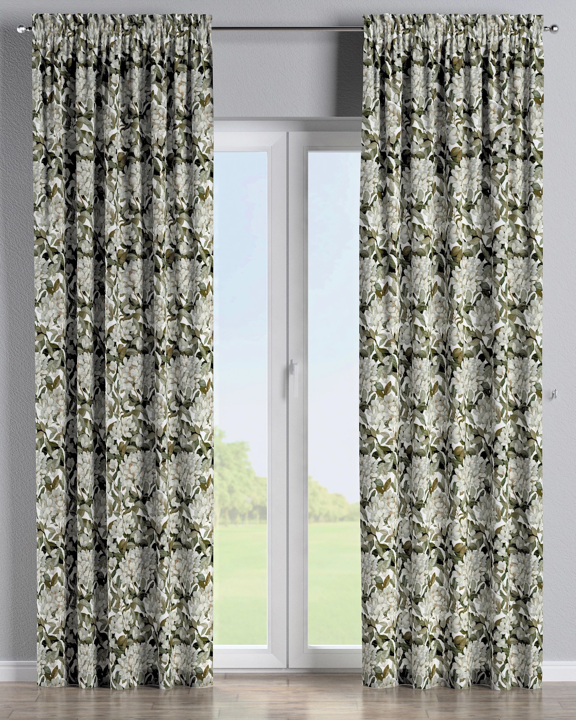 Slot and frill curtain product colour multicolour fabric structured, patterned